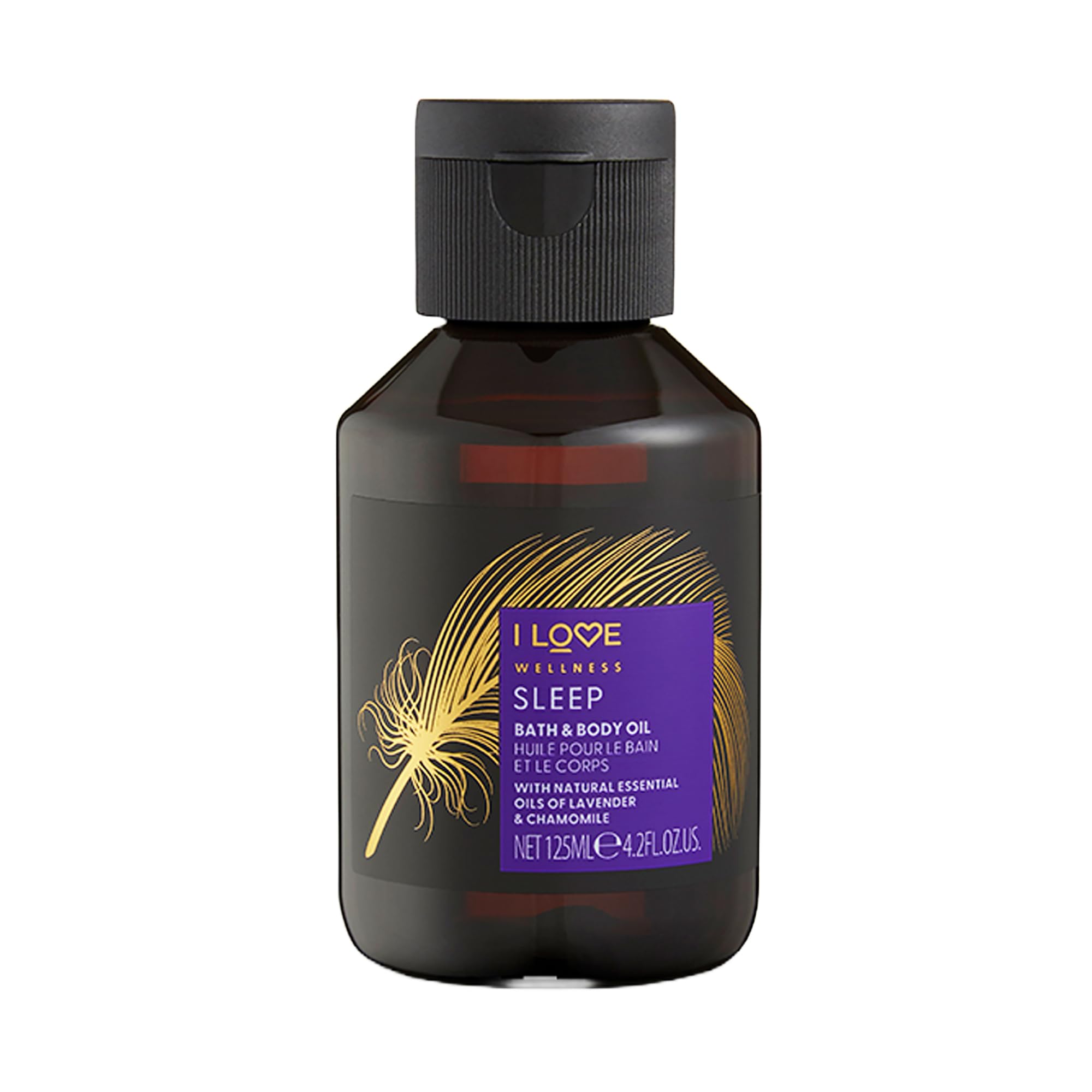 I LOVE Wellness Sleep Bath & Body Oil - Lavender Chamomile Essential Oil Blend for Dry Skin, Relaxation & Better Sleep - 4.2 oz | Perfect for Nighttime Baths, Massage & Aromatherapy