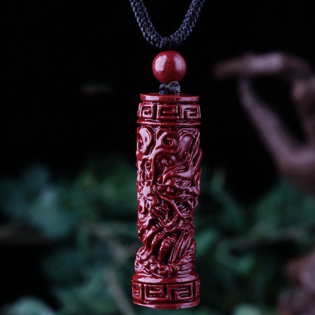 Feng Shui Necklace with Cinnabar Crystal Stone - Chinese Zodiac Rooster Pendant, Buddhism Charm for Good Luck, Natural Gemstone Talisman on Red Cord | Perfect for Meditation, Spiritual Protection & Gift Giving