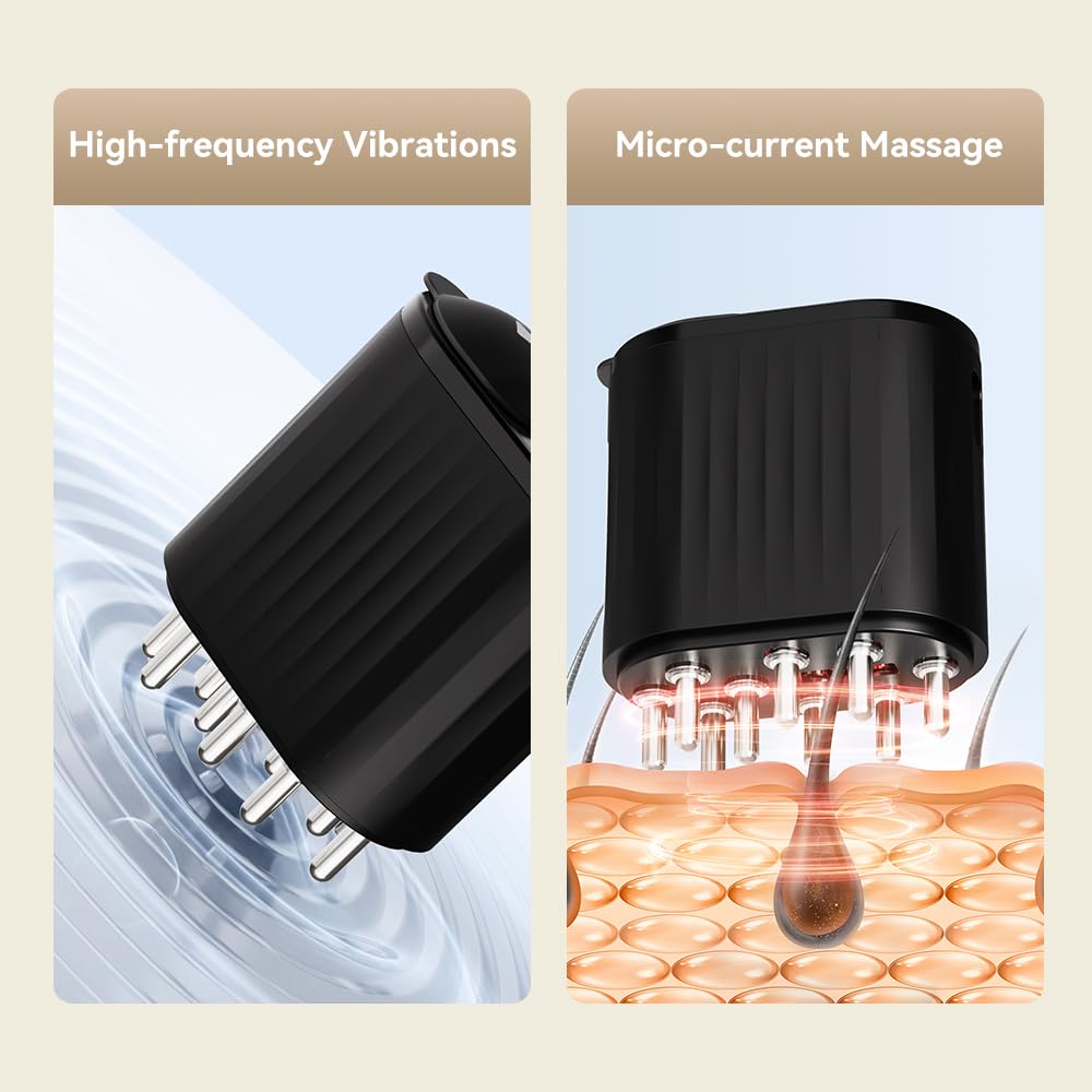 Electric Scalp Massager & Hair Oil Applicator 2-in-1 - Stimulating Hair Growth Treatment with Adjustable Speed - Perfect for At-Home Scalp Care, Relaxation and Hair Regimen
