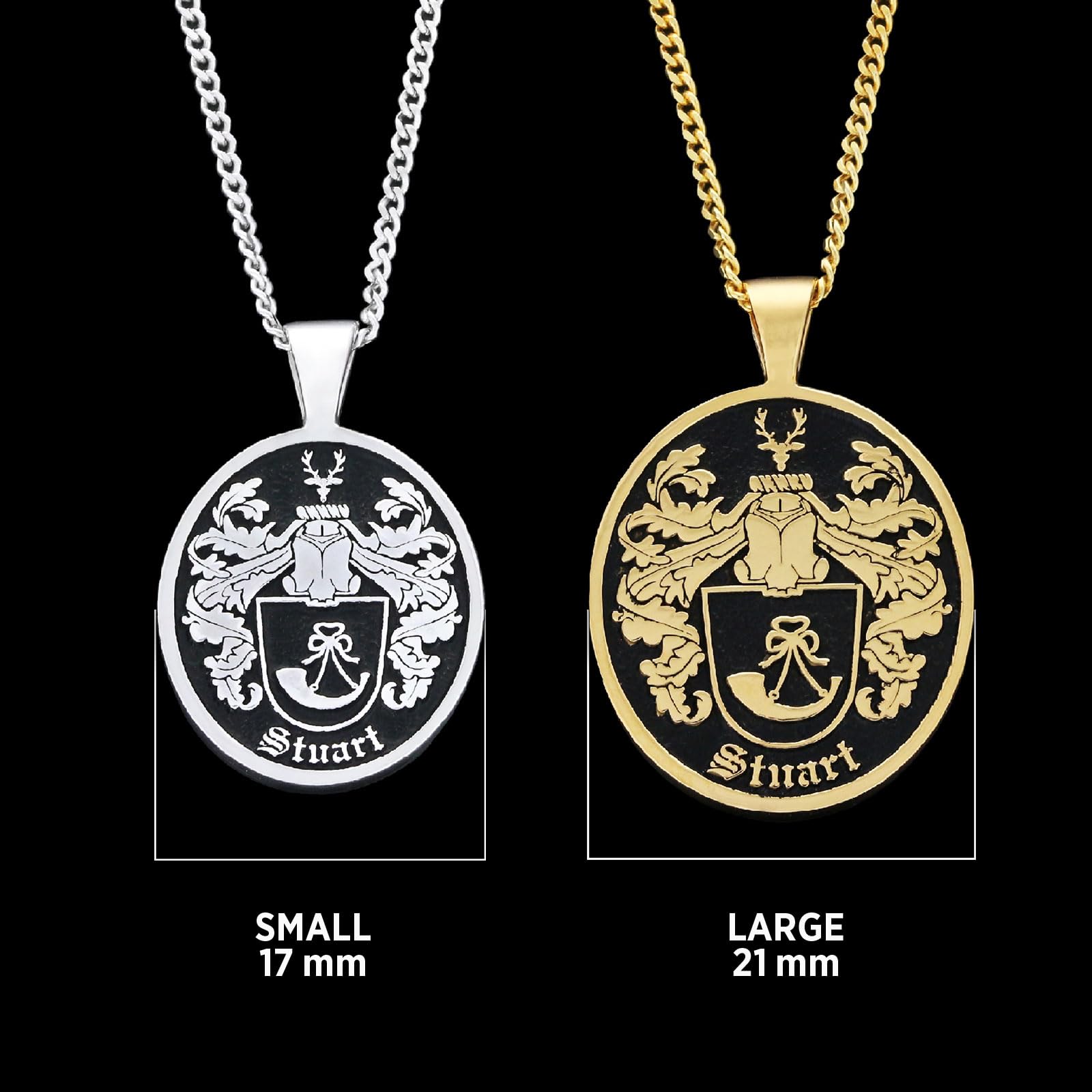 Personalized Family Crest Pendant Necklace - Custom Coat of Arms Jewelry for Women - Unique Engraved Gift for Her - Perfect for Anniversaries, Family Reunions & Special Occasions