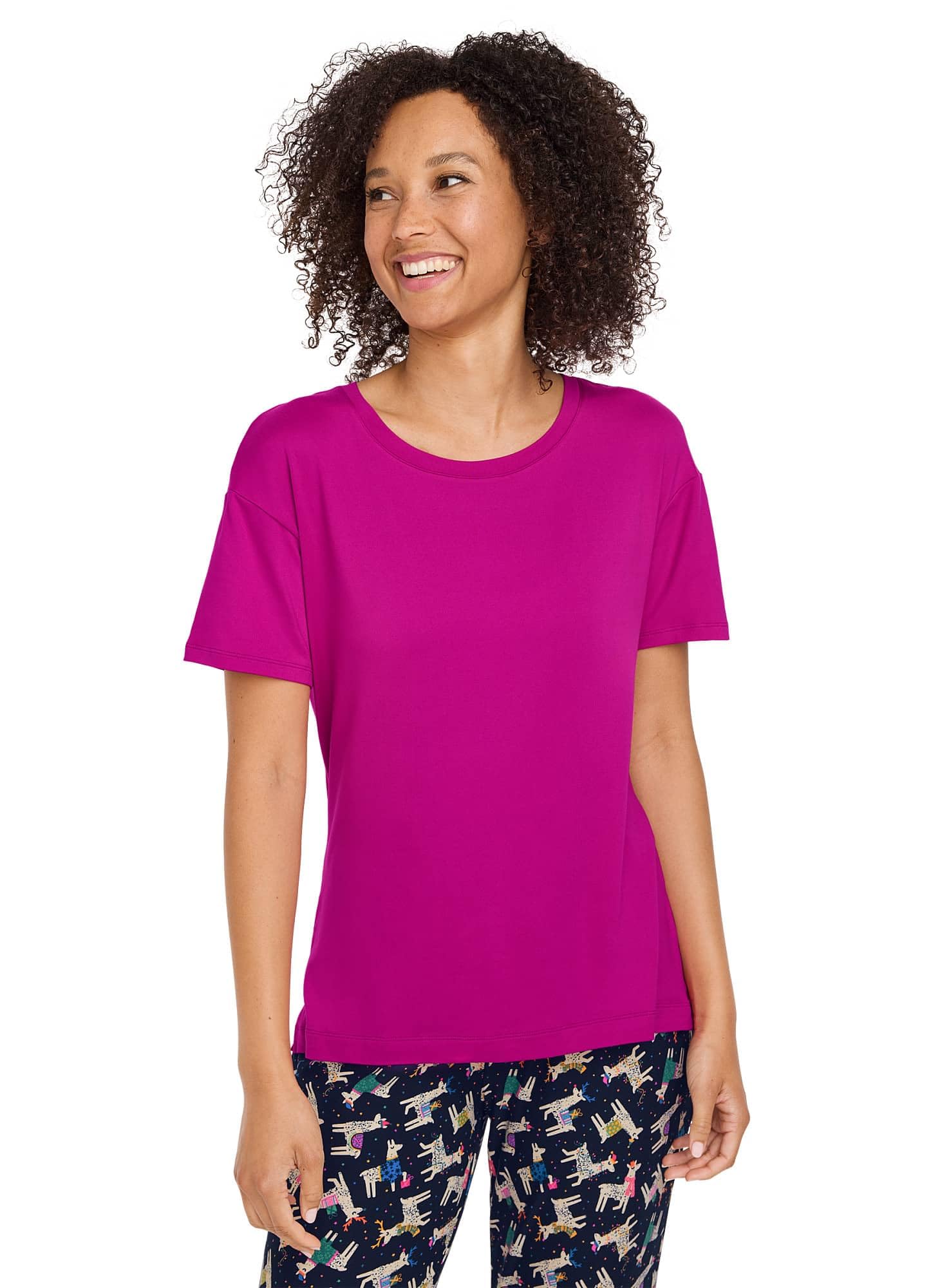 Jockey Women's Soft Essentials Short Sleeve Sleep Tee - Comfortable Cotton Pajama Top for Lounge & Sleep - Perfect for Nightwear, Relaxing at Home or Travel