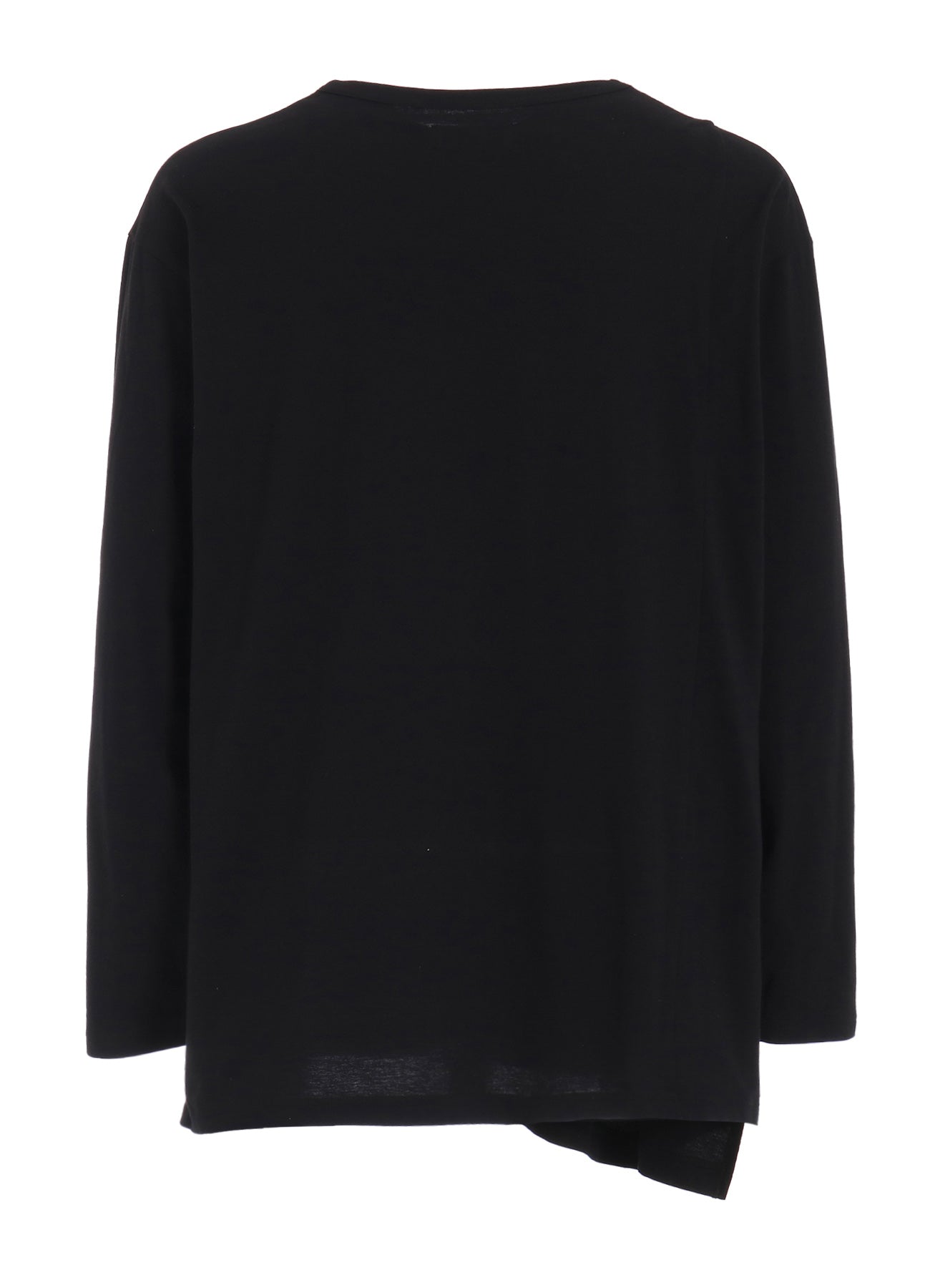 Soft Cotton Jersey Fabric Long Sleeve Draped T-Shirt for Women - Comfortable Casual Wear for Everyday Outfits & Layering