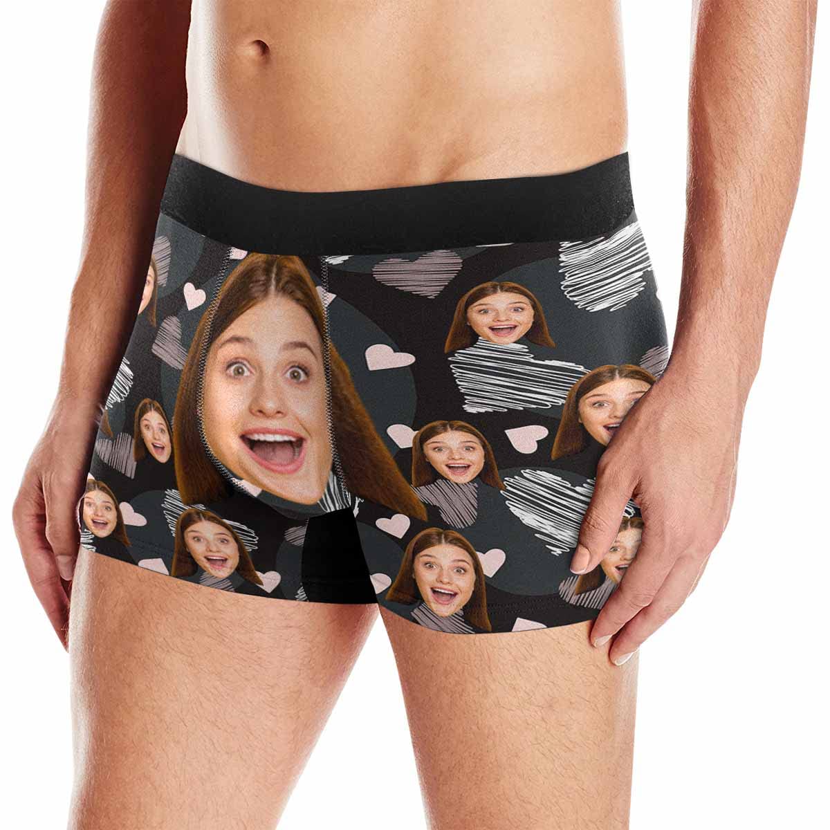 Custom Funny Men's Underwear with Girlfriend Face - Personalized Boxer Briefs for Valentine's Gifts - Romantic Couple Underwear for Boyfriend & Anniversary Present - Perfect for Surprise Gifts & Intimate Moments