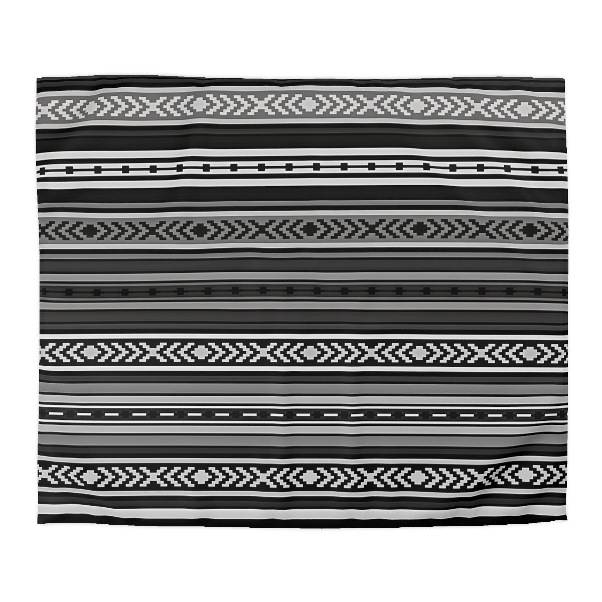 Santa Fe Gray Microfiber Polyester Duvet Cover Set with Invisible Zipper - Southwestern Style Bedding for Queen, King, Full & Twin Size - Perfect for Guest Rooms, Master Bedrooms & Vacation Homes