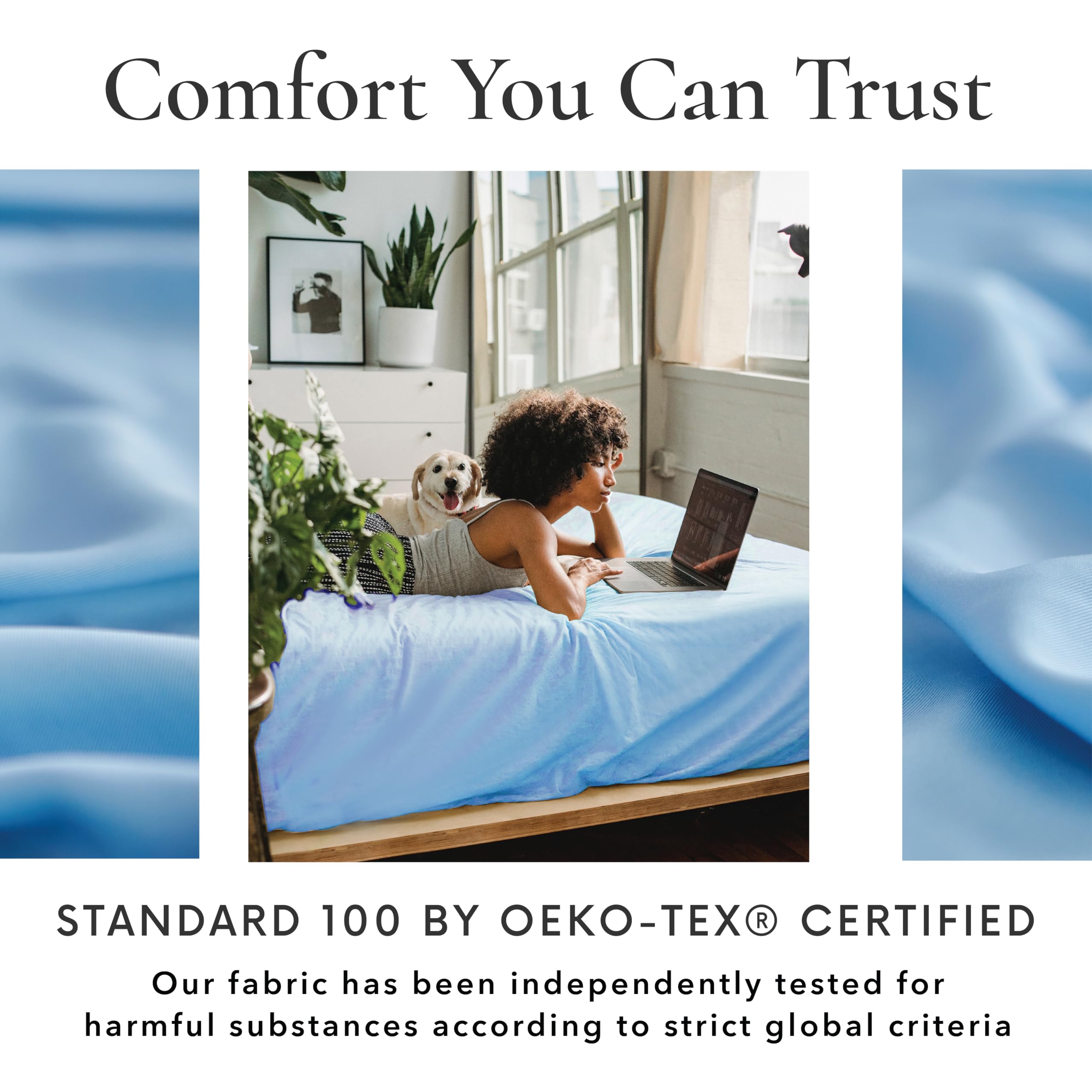 Bamboo Bay 6-Piece Queen Size Sheet Set - 100% Viscose Bamboo Bedding, Breathable & Ultra Soft Cooling Sheets for Hot Sleepers, Deep Pocket Fits 16