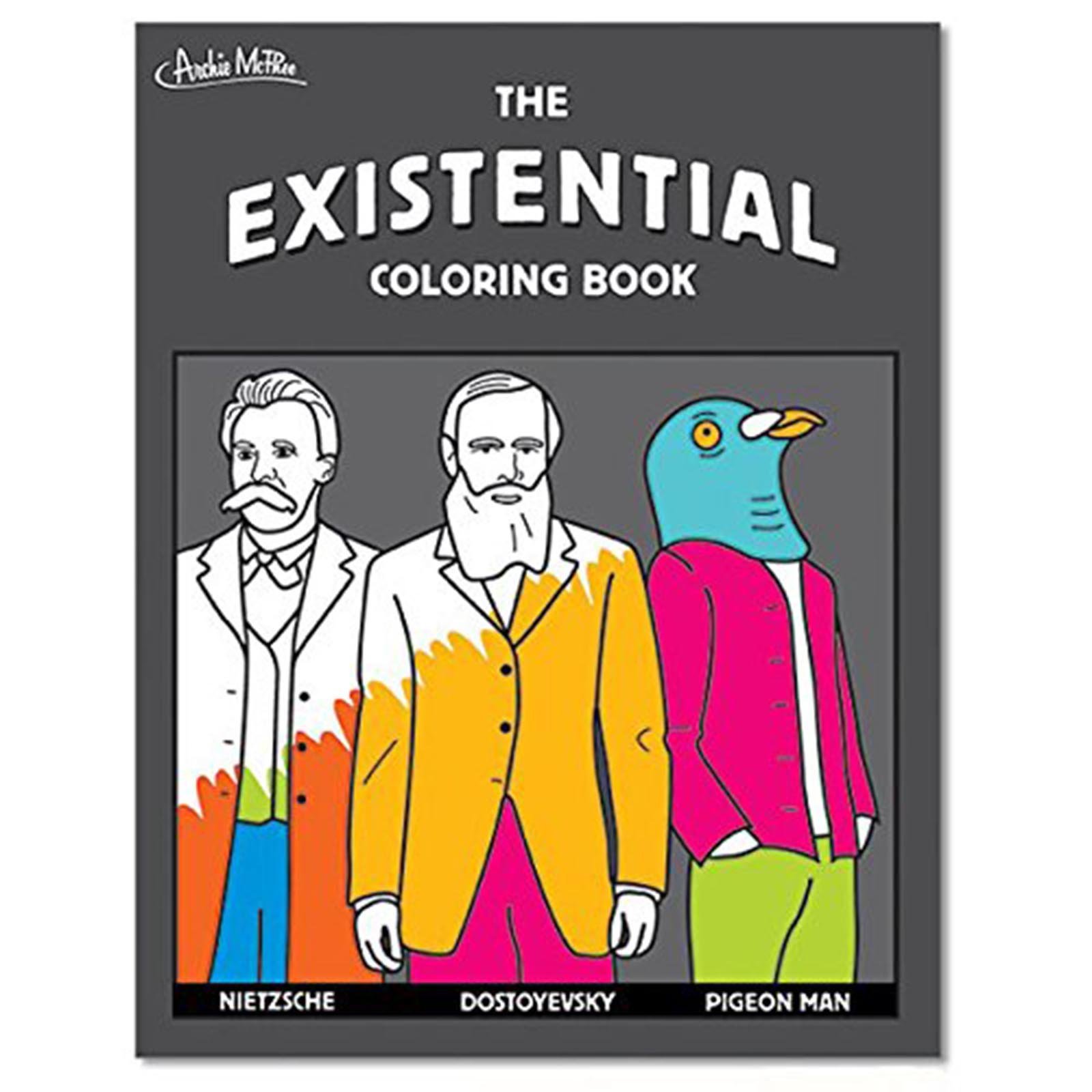 Archie McPhee The Existential Coloring Book for Adults - Mindful Stress Relief & Creative Meditation - Perfect for Relaxation, Anxiety Relief & Thoughtful Gifts