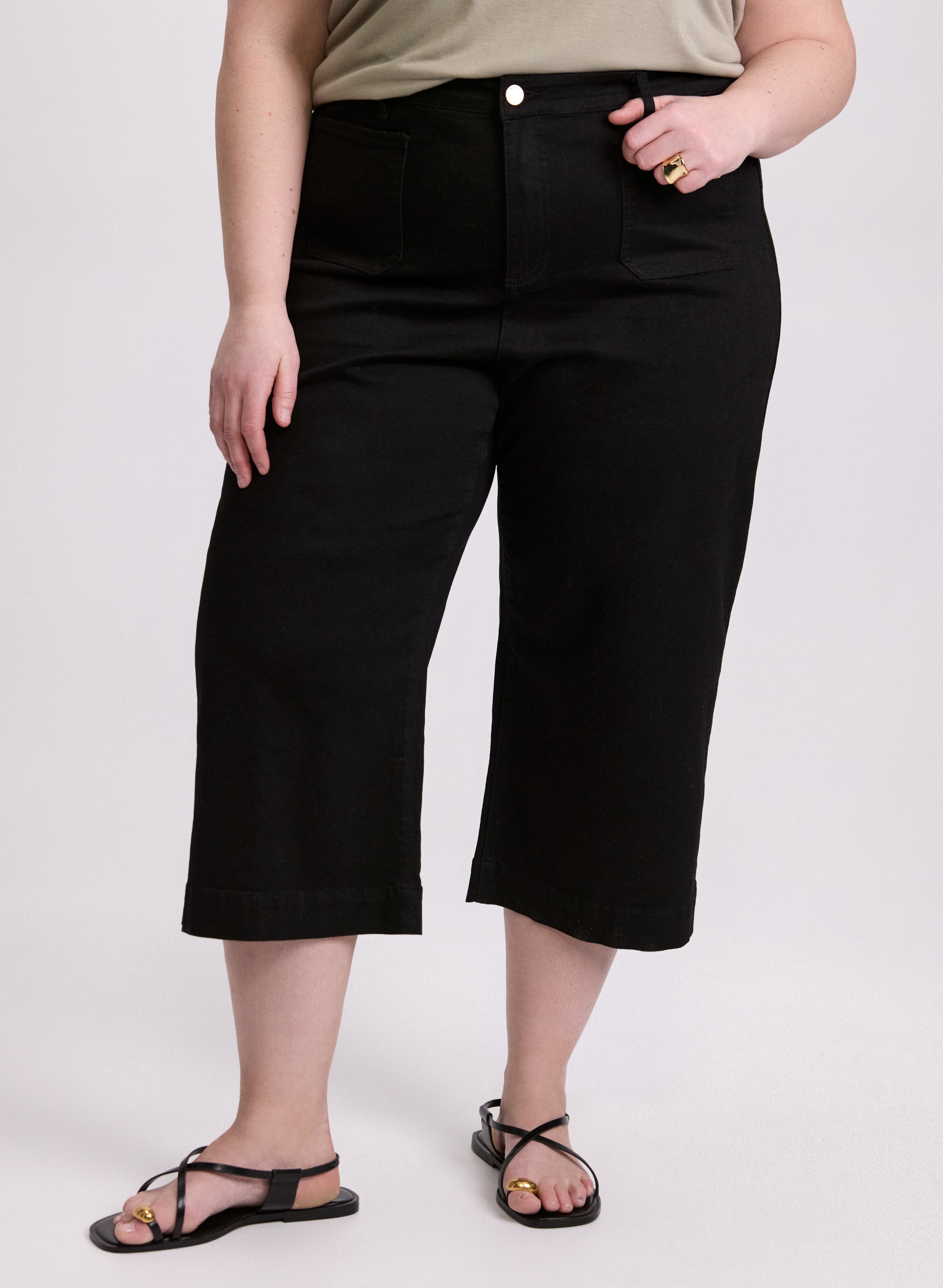 Stylish Cropped Wide Leg Jeans for Women - High Waist Distressed Denim Pants - Perfect for Casual Outfits & Summer Fashion