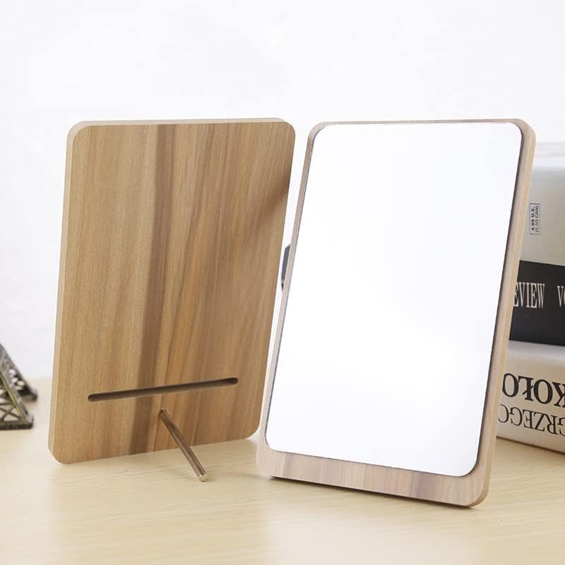 GOPAD Portable Wooden Cosmetic Mirror with Compact Stand - Foldable Swivel Rotating Vanity Makeup Mirror for Women & Girls - Perfect for Travel, Home, and Office Use (1pc, Medium Size)