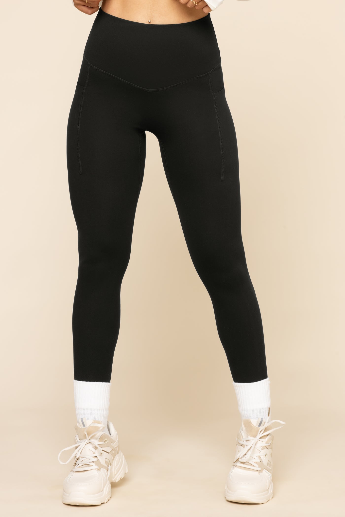 Supersculpt™ High-Waisted Yoga Leggings with Pockets - Black | Tummy Control Workout Pants for Women | Perfect for Gym, Running & Everyday Wear