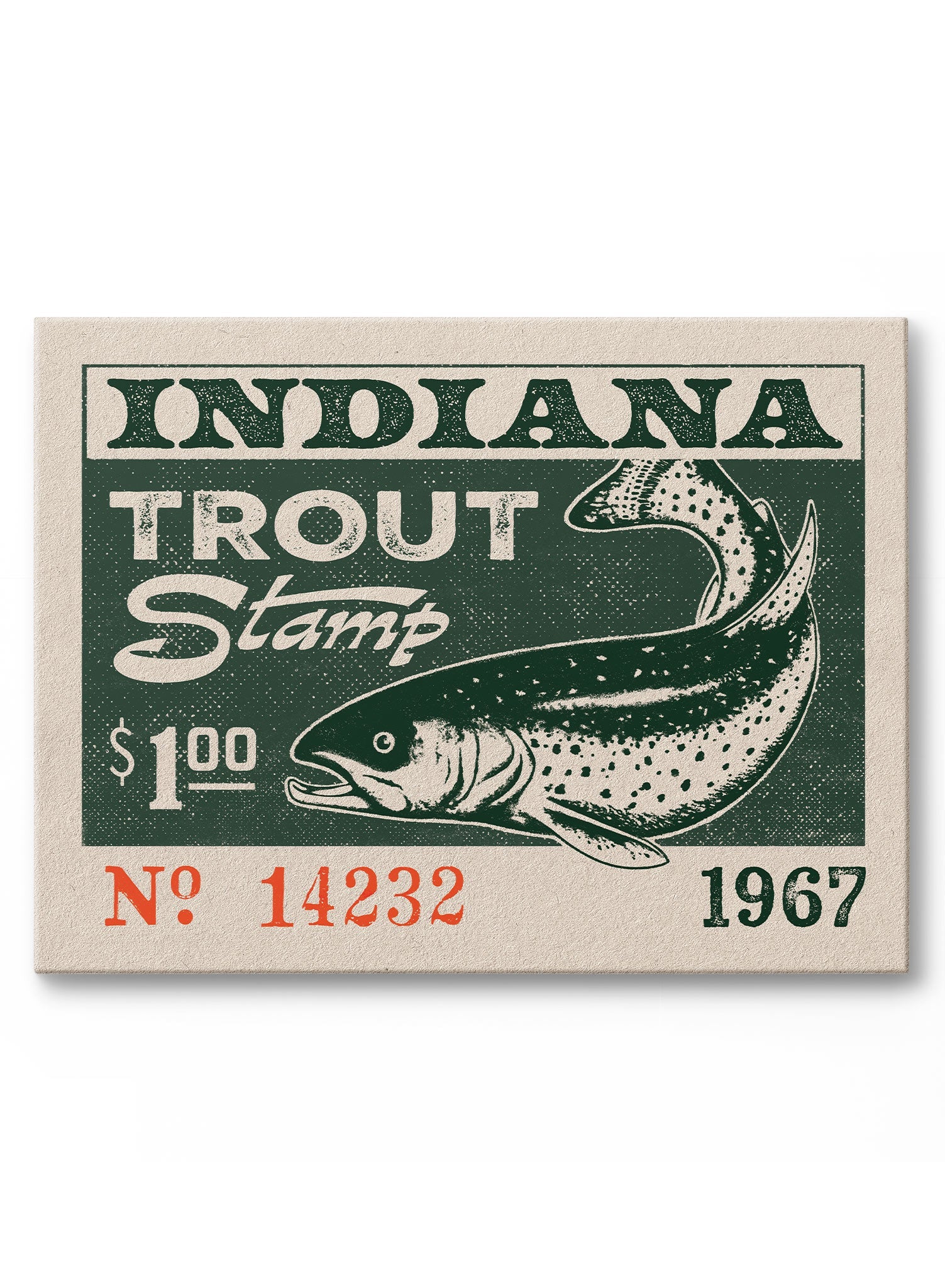 Premium Indiana Trout Canvas Wall Art - Handmade Fishing Decor for Home, Office & Cabin - Perfect for Anglers & Outdoor Enthusiasts