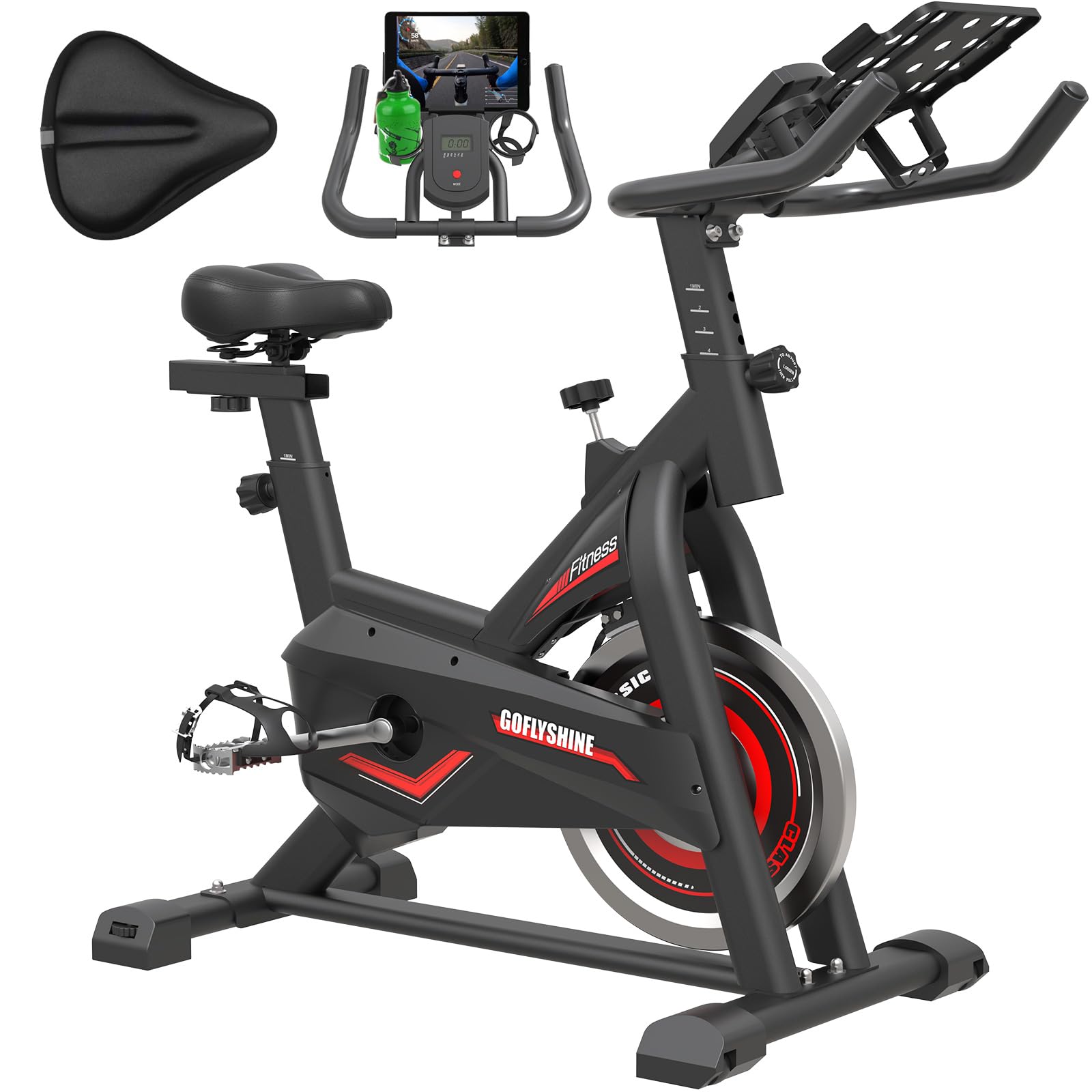 **Best Exercise Bikes for Home Gym - Silent Belt Drive Indoor Cycling Bike with LCD Monitor, Saddle Cover & Pad Mount - Perfect for Cardio Workouts, Weight Loss & Home Fitness Training**