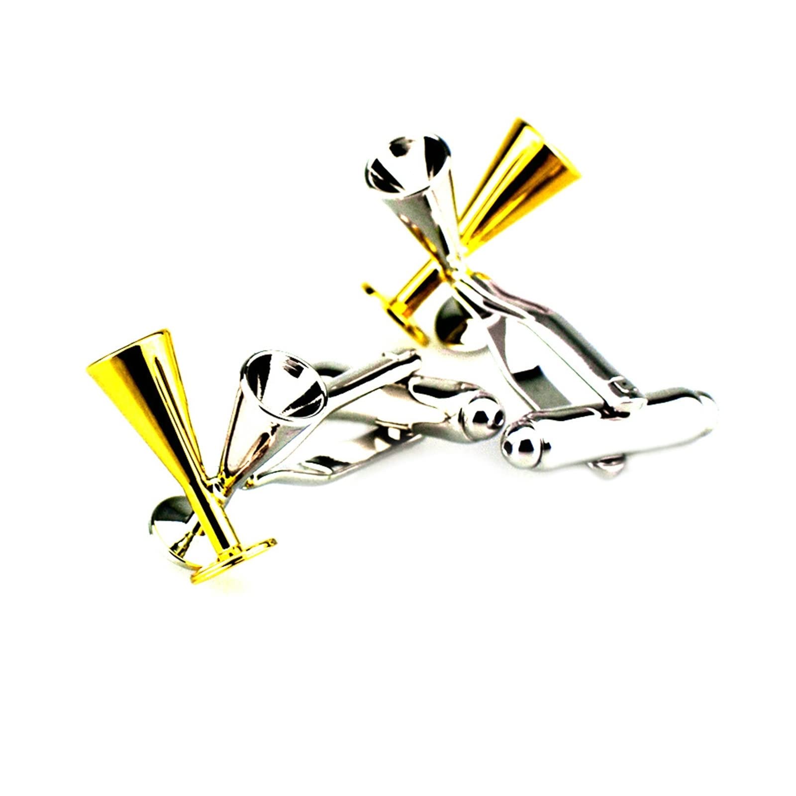 Personalized Gold Men's Cufflinks - Elegant Champagne Cup Wedding Cufflinks for Grooms & Groomsmen - Perfect Gift for Him & Suit Accessories - Ideal for Weddings, Proms & Formal Events