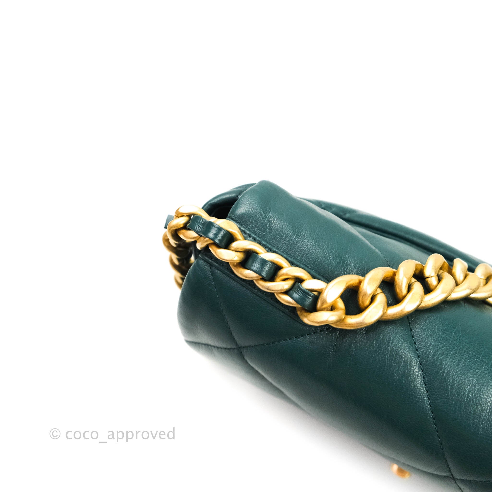 Chanel 19 Medium Flap Bag in Dark Green Goatskin Leather with Mixed Hardware - Luxury Designer Handbag for Women, Perfect for Work, Evening Events & Everyday Use