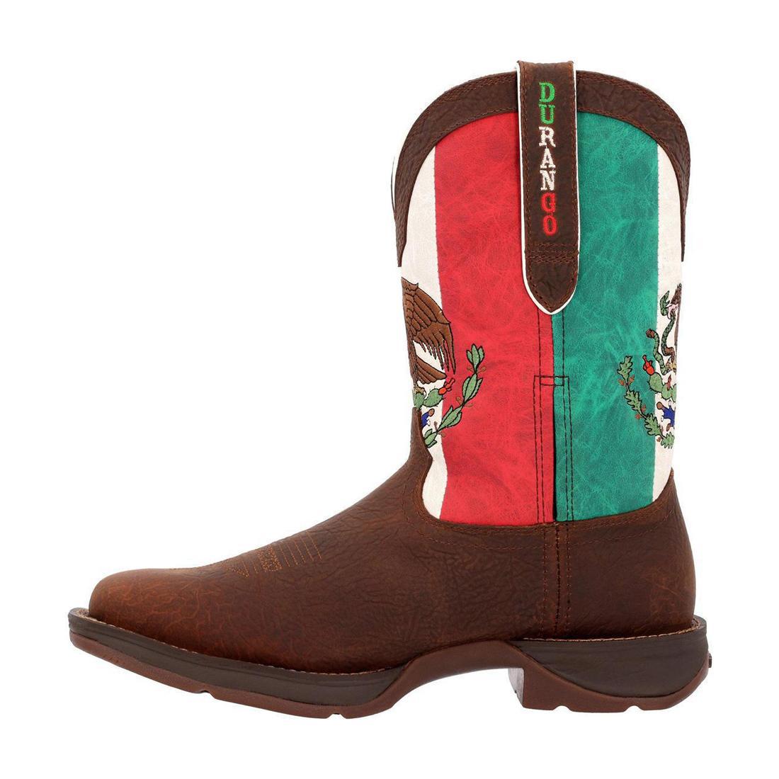 Rebel Mexico Flag Western Boots for Men & Women - Stylish Cowboy Boots with Mexican Flag Design - Perfect for Rodeo, Country Music Festivals & Western Fashion