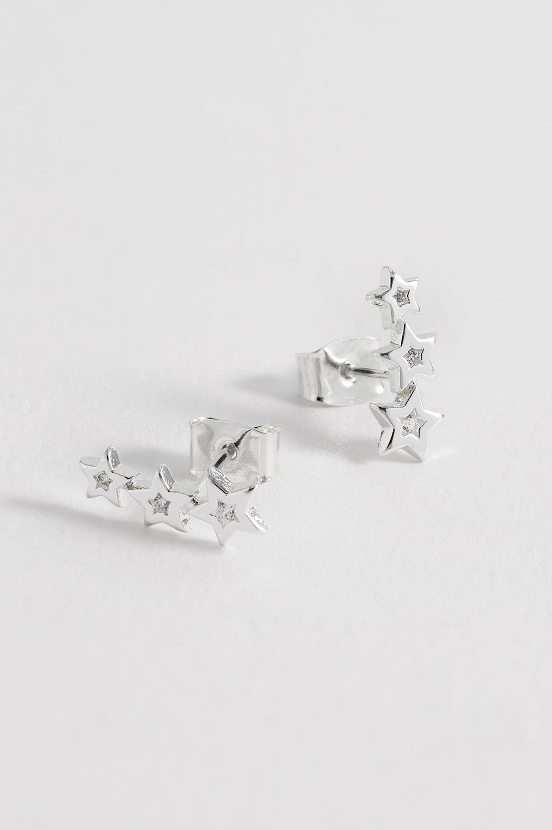 CZ Star Crawler Stud Earrings for Women - Sparkling Cubic Zirconia Earrings for Daily Wear & Special Occasions