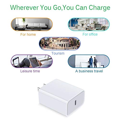 18W USB C Wall Charger with PD 3.0 Fast Charging - Compact Power Adapter for iPhone 13/12/11/SE/XS/XR/X/8, iPad Pro & Samsung Galaxy S21/S20 - Perfect for Home, Office & Travel Charging Needs