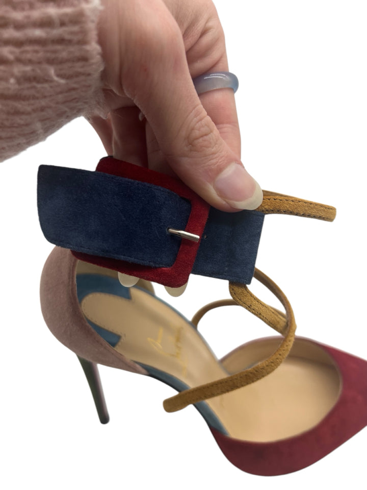 Christian Louboutin Suede Color Block Women's Heels - Size 37 (US 7) - Luxury Designer Pumps for Parties, Weddings & Special Occasions