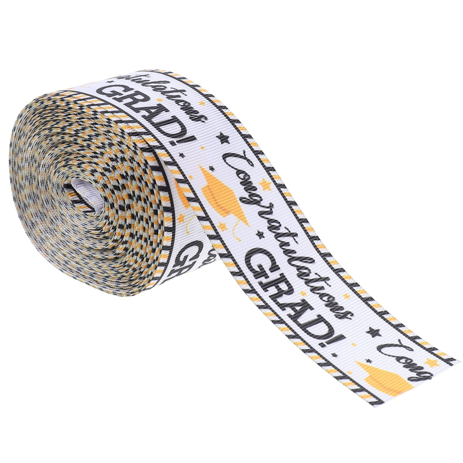 PRETYZOOM 10 Yards Graduation Ribbon Roll - Polyester Decorative Ribbon for Graduation Caps, Gift Wrapping, Flower Arrangements & Party Favors - Perfect for 2022 Graduation Celebrations, Commencement Decorations and DIY Craft Projects