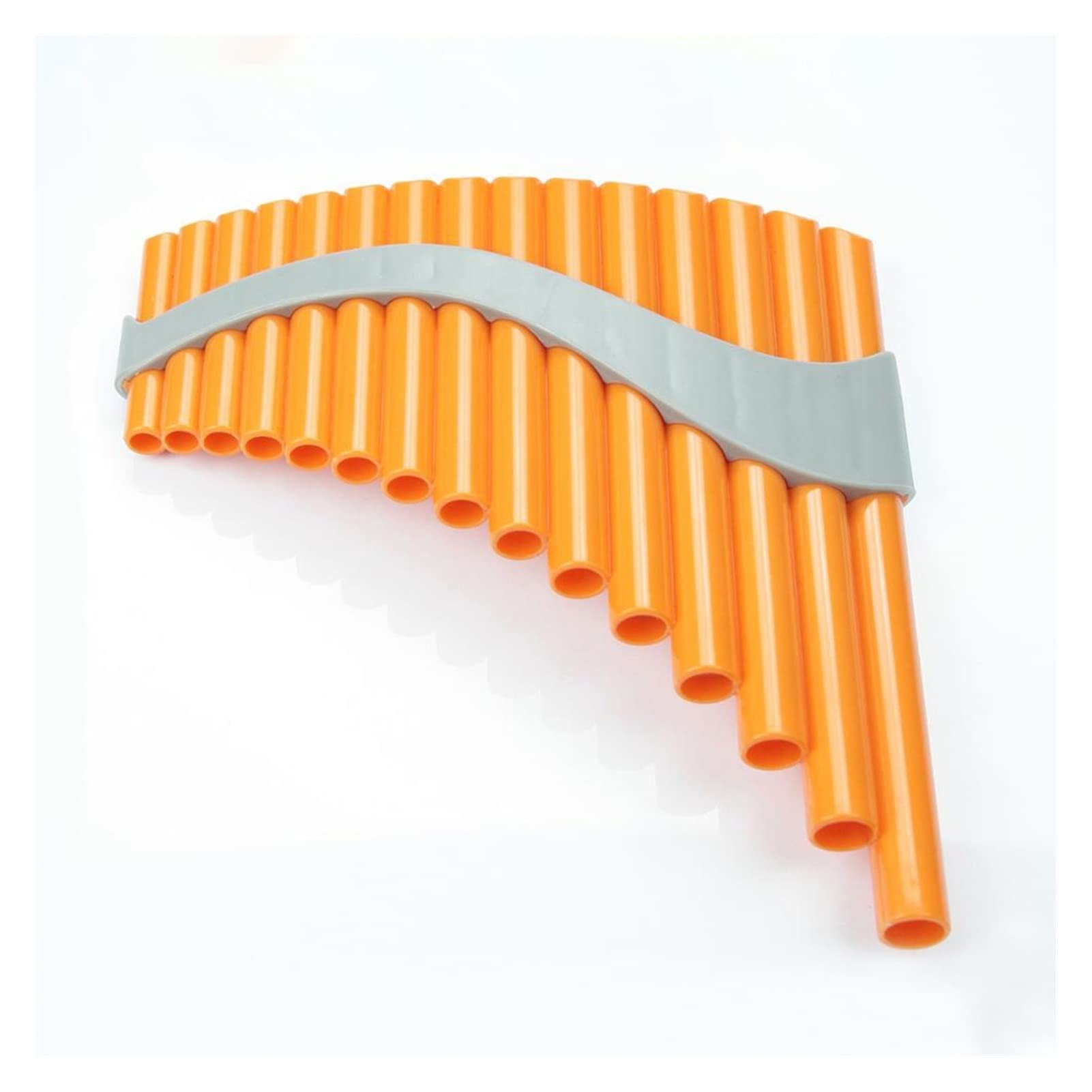 15 Pipes Panpipes in G Key - ABS Plastic Panflute for Beginners & Professionals - Left Hand Orange Woodwind Musical Instrument - Perfect for Solo Performances, Music Therapy & Classroom Learning