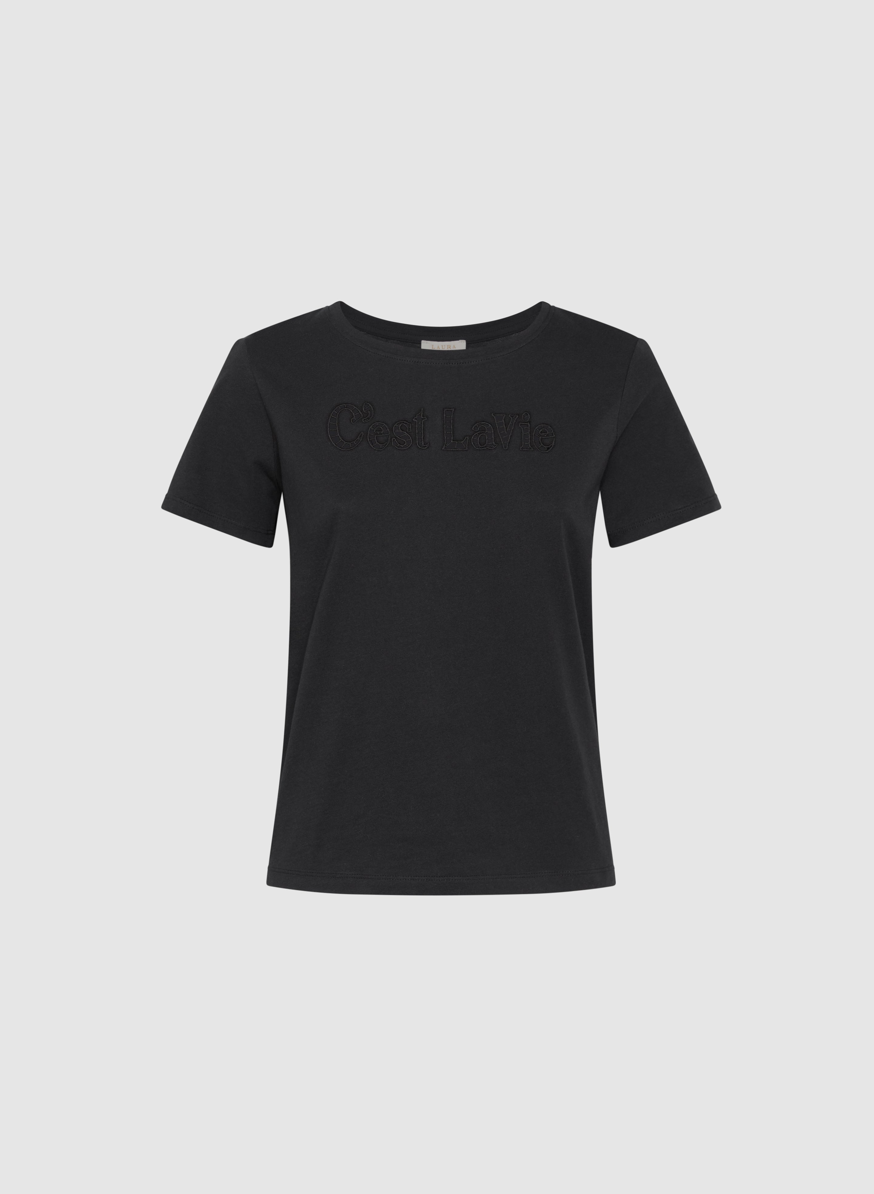 Cut Out Script T-Shirt for Women - Trendy Graphic Tee with Stylish Lettering - Perfect for Casual Wear, Outings & Everyday Fashion