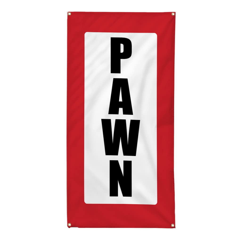 Custom Vertical Vinyl Banner - Multiple Sizes (144x60 Inches) for Pawn Shops, Business Promotions & Outdoor Advertising - Weatherproof Yard Signs with 10 Grommets - Perfect for Storefronts, Events & Industrial Use