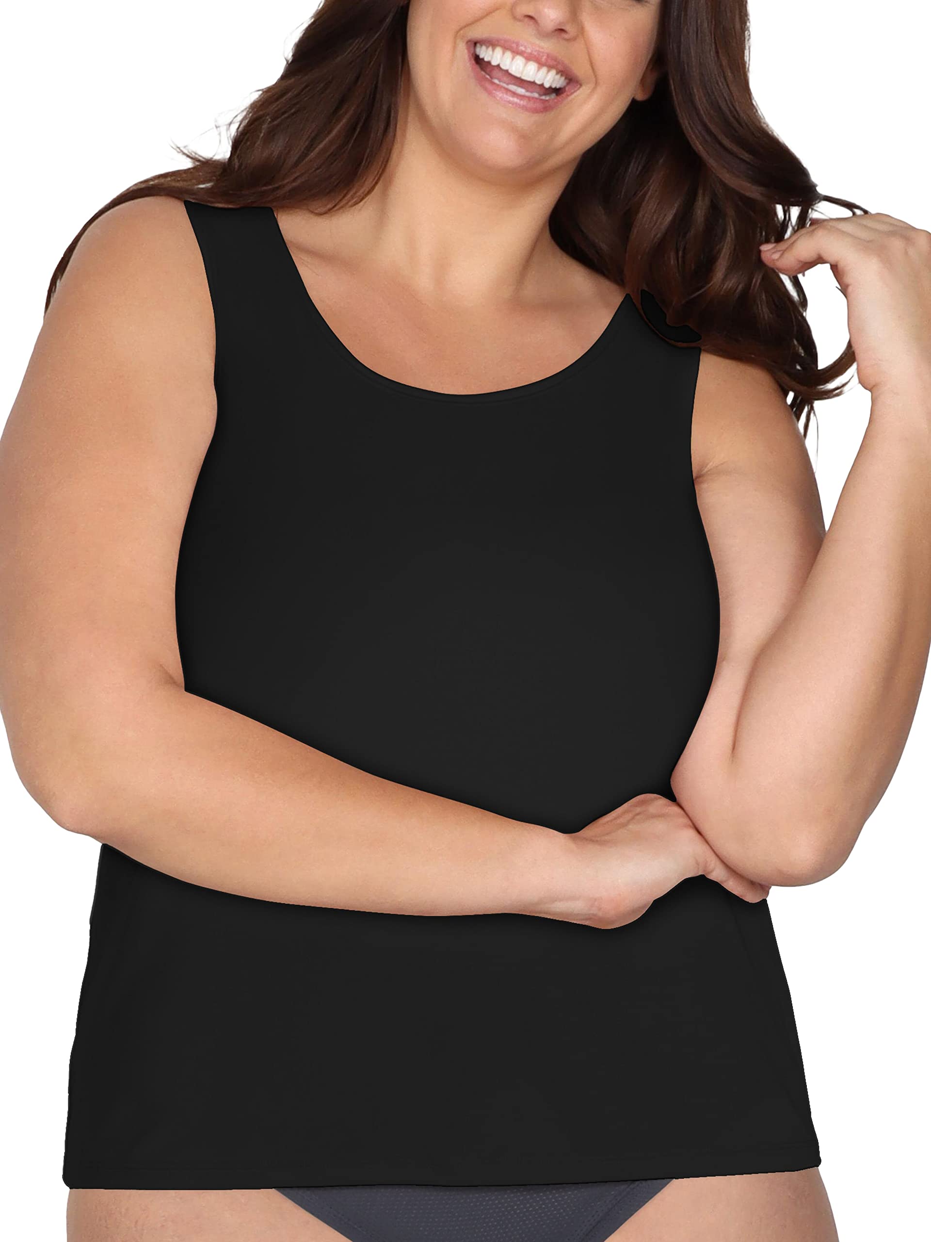 Fruit of the Loom Women's Comfort Bras and Tank Tops (Sizes S-6XL) - Soft Cotton Underwear for Everyday Wear, Yoga & Lounge