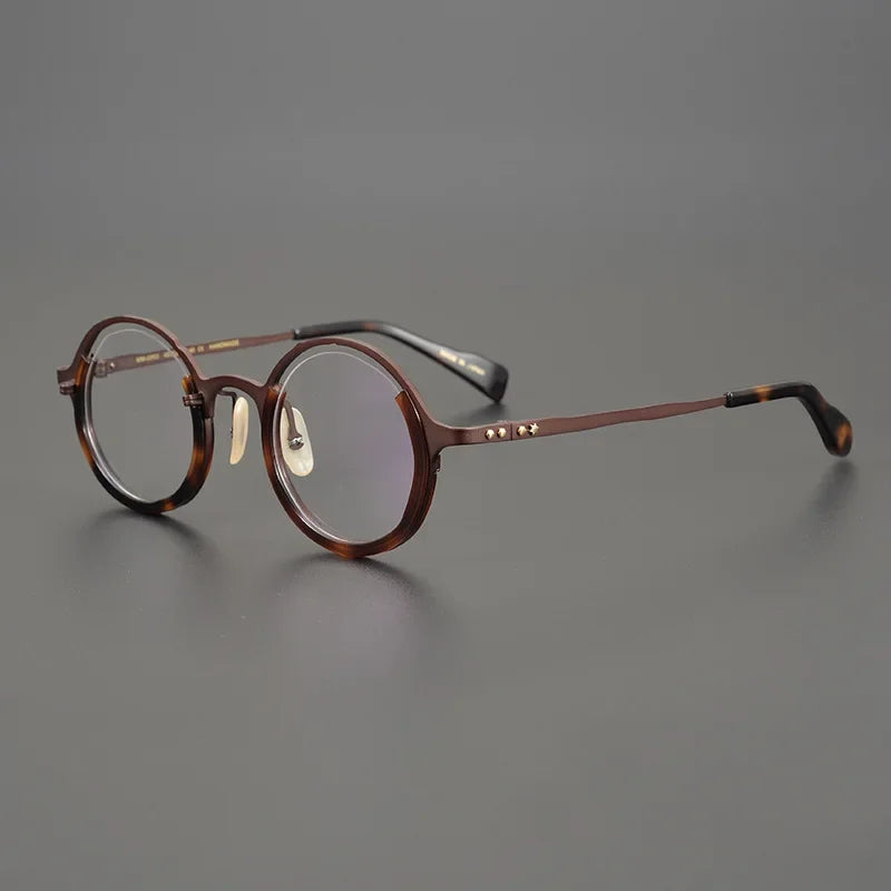 Aror Unisex Full Rim Round Titanium Acetate Eyeglasses 49453 - Lightweight & Durable Frame for Men & Women - Perfect for Reading, Work & Everyday Use