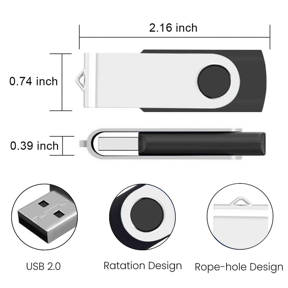 ABLAZE 128MB USB 2.0 Flash Drive 10-Pack with Lanyards for Data Storage - Office & School Use