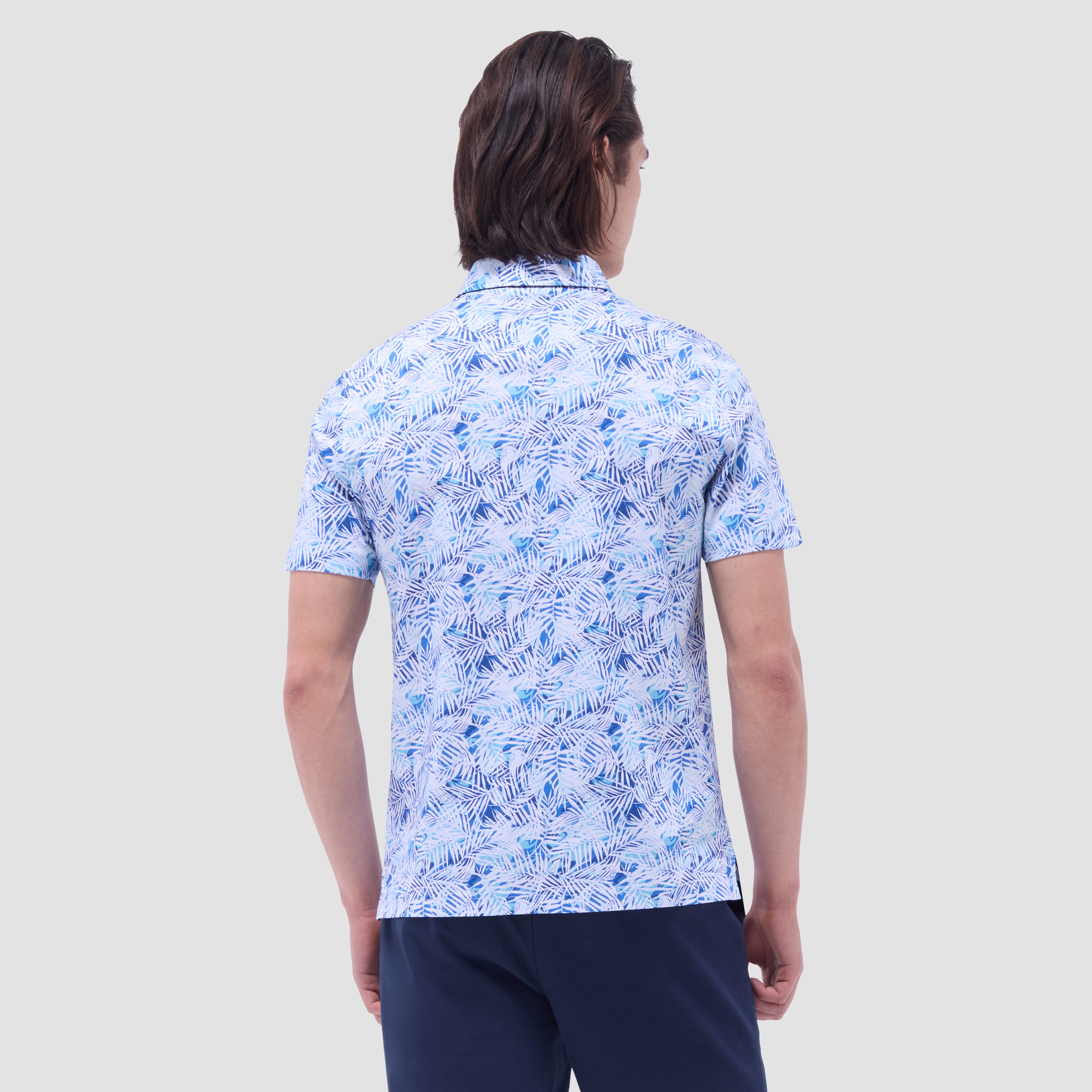 Hendrix Leaf Print Polo Shirt for Men - Stylish Casual Short Sleeve Button Down Shirt - Perfect for Summer Outings, Golf, and Business Casual Wear