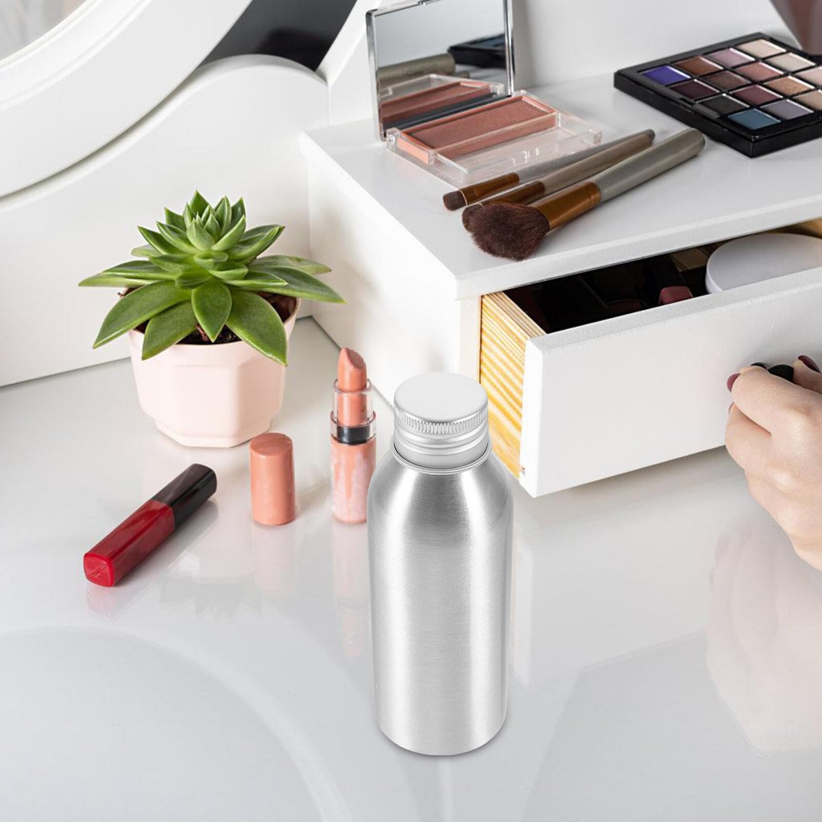 Yardwe 3-Pack Refillable Aluminum Bottles with Screw Caps - Essential Oil Containers, Perfume Bottles & Lotion Dispensers for Travel, DIY Cosmetics & Sample Storage | Leakproof & Reusable
