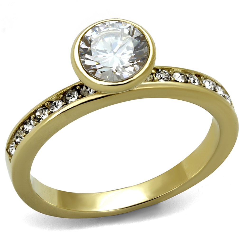 Marimor .91ct CZ Gold Plated Engagement Ring for Women - Size 5-10 for Weddings & Proposals