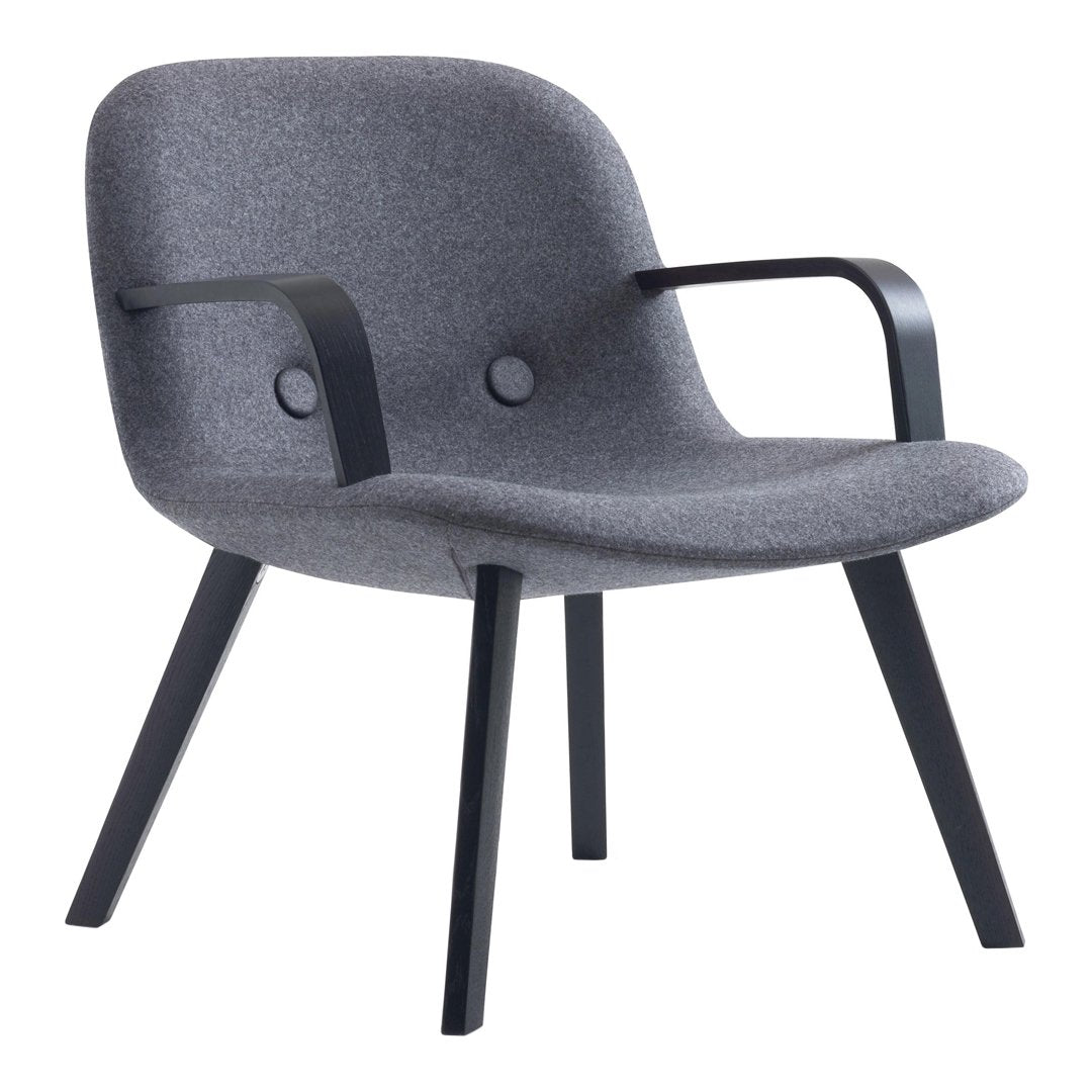 Erik Jørgensen Eyes Lounge Armchair with Buttons and Wood Base - Modern Scandinavian Living Room Chair for Home & Office Relaxation