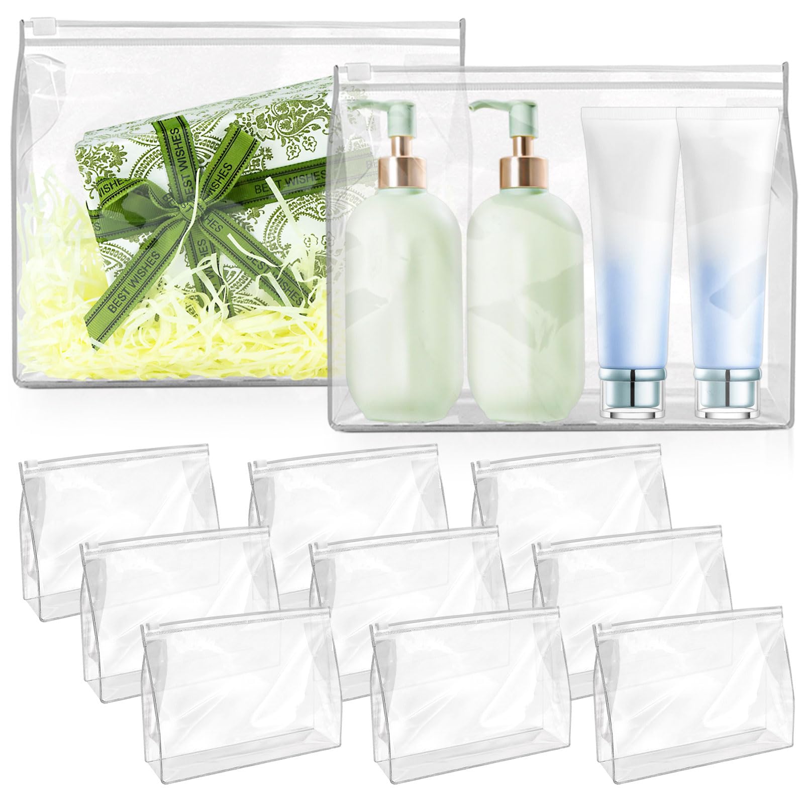 BadenBach 24 Pack Large Clear Makeup Bags 9.8