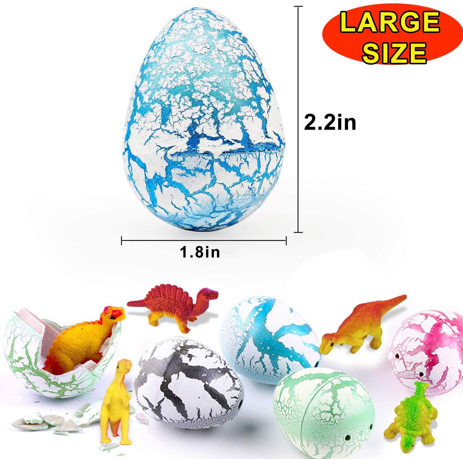 24 Pack Easter Dinosaur Eggs That Hatch in Water - Dino Egg Toys with Mini Dinosaur Figures Inside - Fun Easter Basket Stuffers for Boys & Kids - Perfect for Easter Egg Hunt Party Favors & STEM Learning Activities