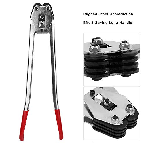 Heavy Duty Manual PET Plastic Strap Sealer Tool - Red Handheld Banding Machine for Secure Packing & Shipping | Ideal for Warehouse, Logistics, and Industrial Packaging