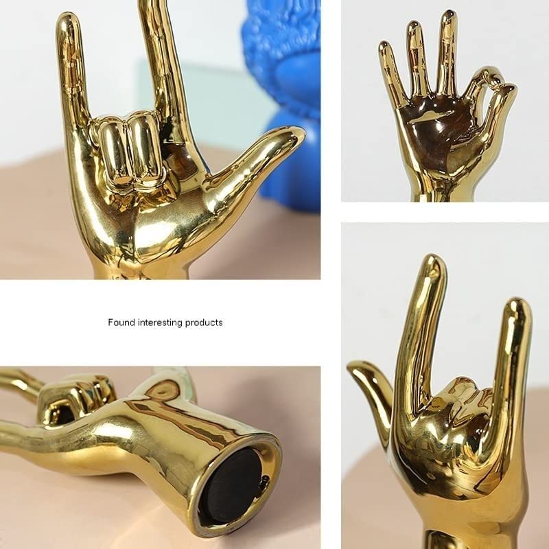 Funny Hand Gesture Sculpture - Unique Home & Office Decor, Shelf & Desk Accessory for Living Room | Perfect Gift & Conversation Starter for Parties & Workspaces