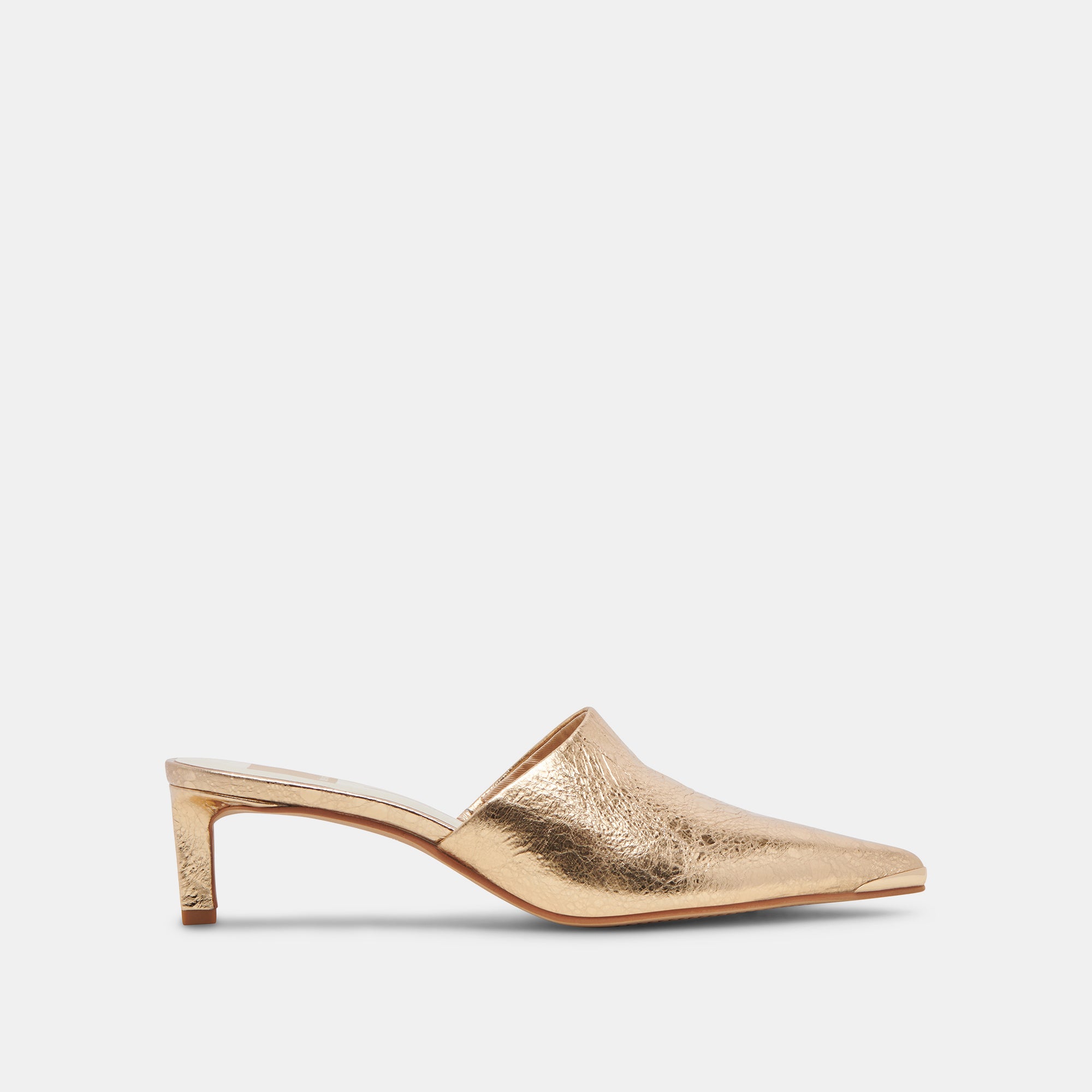 LEXY Women's Gold Distressed Leather Heels - Stylish High Heels for Parties, Weddings & Evening Events