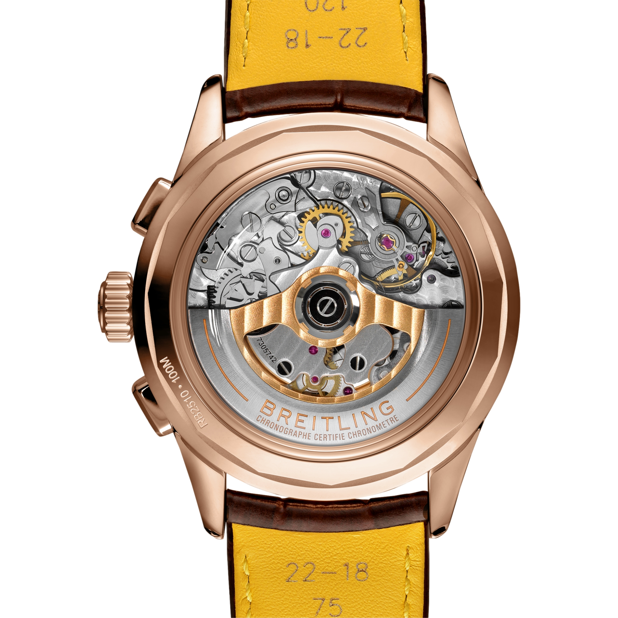 Premier B25 Datora 18k Rose Gold 42mm Men's Watch with Leather Strap - Luxury Dress Watch for Business & Formal Occasions