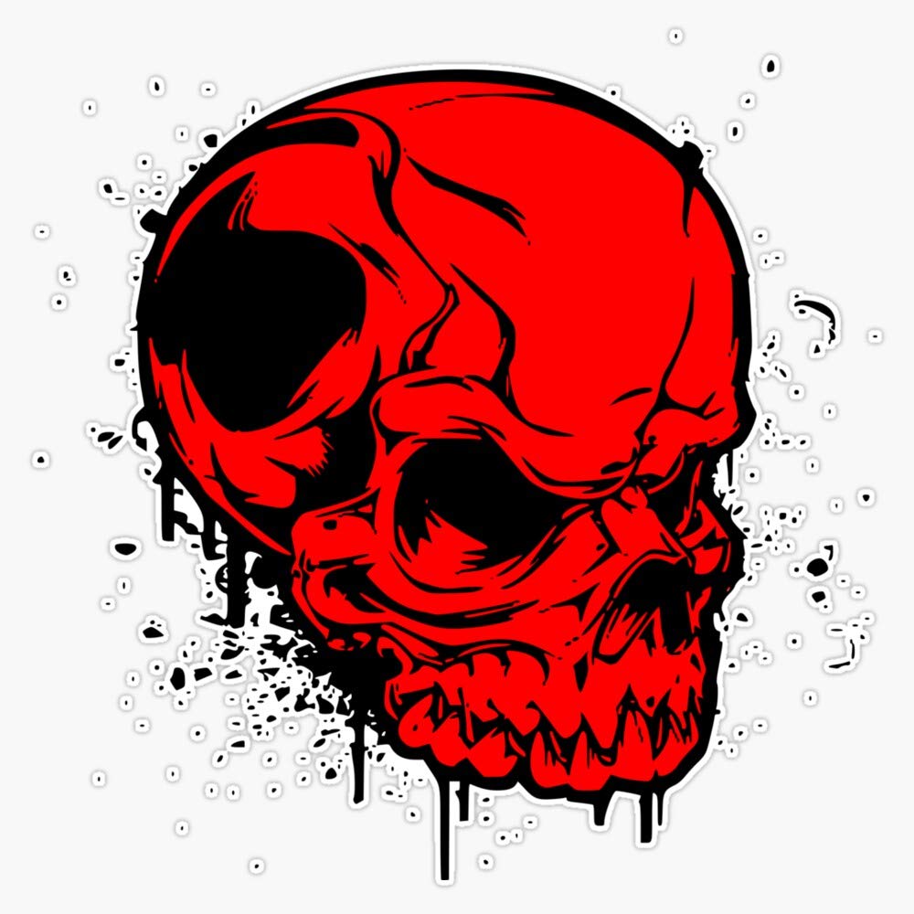 Red Skull Vinyl Bumper Sticker Decal 5 Inch - Waterproof Car Decoration for Windows, Laptops & Motorcycles - Perfect for Marvel Fans & Car Enthusiasts