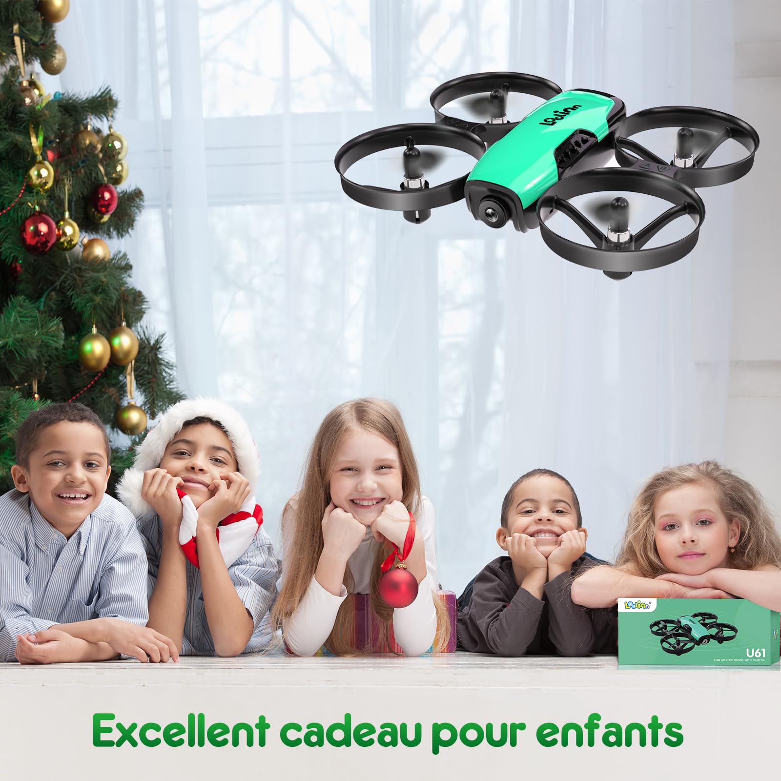 Loolinn Mini Drone with HD Camera for Kids - Remote Control Quadcopter with Adjustable 720P Camera, Safe Flight Mode, 2 Batteries & Carry Case - Perfect Birthday Gift for Boys Girls (Indoor/Outdoor Flying Toy, Aerial Photography for Beginners)