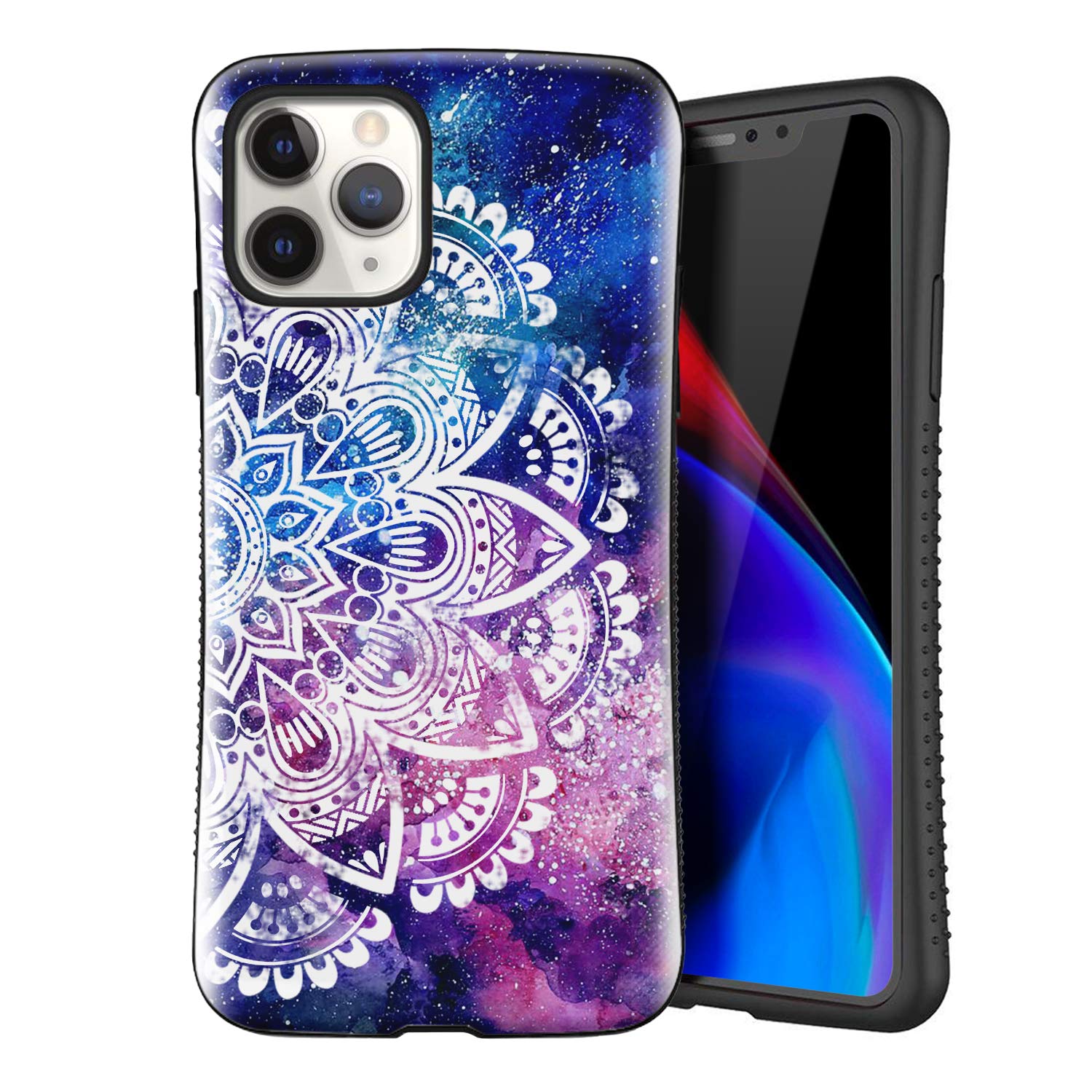 ZUSLAB iPhone 12 / iPhone 12 Pro Case - Shockproof Armor Bumper with Pattern Design, Heavy Duty Protective Cover (Nebula Mandala) - Perfect for Outdoor Activities, Travel & Daily Protection