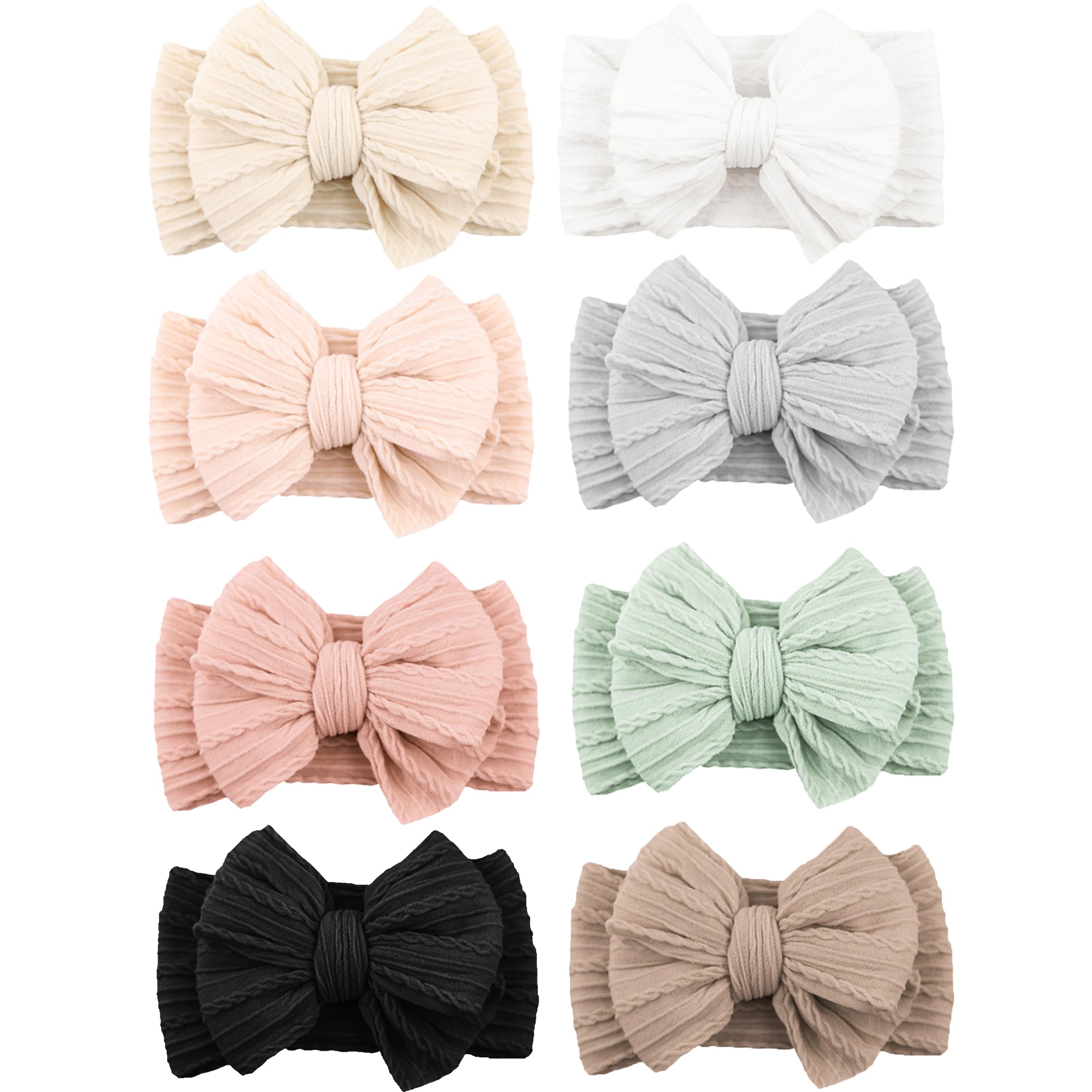 Niceye Handmade Baby Headbands - Soft Stretchy Nylon Hair Bands with Bows for Newborns, Infants & Toddlers | Perfect for Photoshoots, Birthday Parties & Everyday Outfits