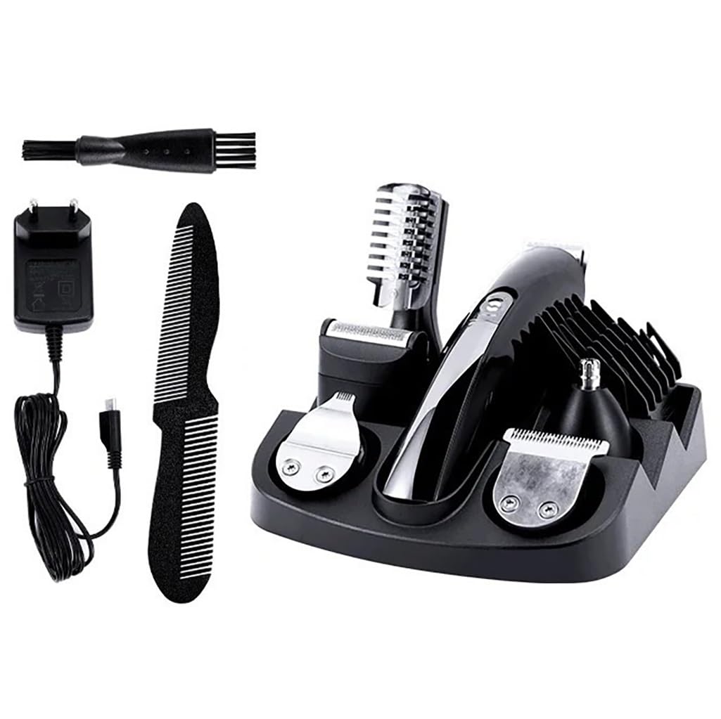 Professional Electric Hair Clippers for Men - Cordless Beard Trimmer, Hair Shaver & Nose Ear Hair Trimmer Kit - Perfect for Home Barbering, Grooming & Travel Use