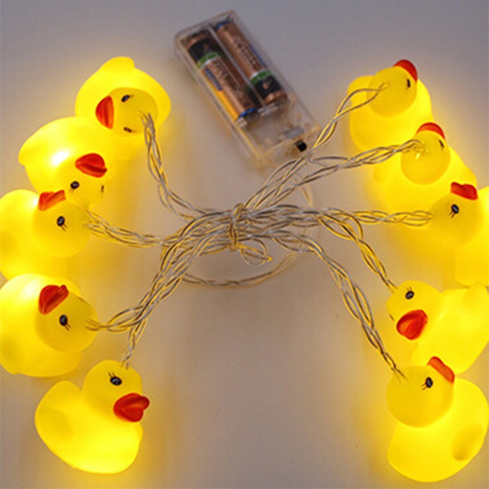 1.5M Battery Operated Duck Shaped 10 LED Fairy String Lights - Cute Animal Night Light for Halloween, Christmas, Thanksgiving, Kids Bedroom, Party & Home Decor - Perfect for Nursery, Wedding, Garden and Indoor/Outdoor Decoration