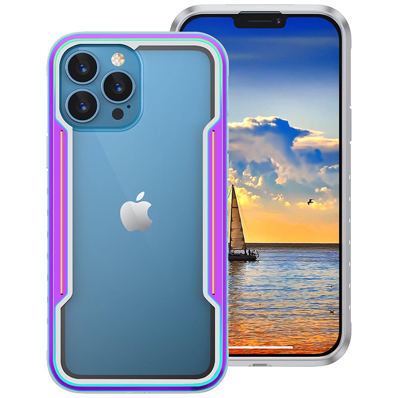 Yingwangtong iPhone 13 Pro Case - Premium Metal Transparent Protective Cover | Shockproof Slim Fit Full-Body Protection | Perfect for Daily Use, Travel & Outdoor Activities