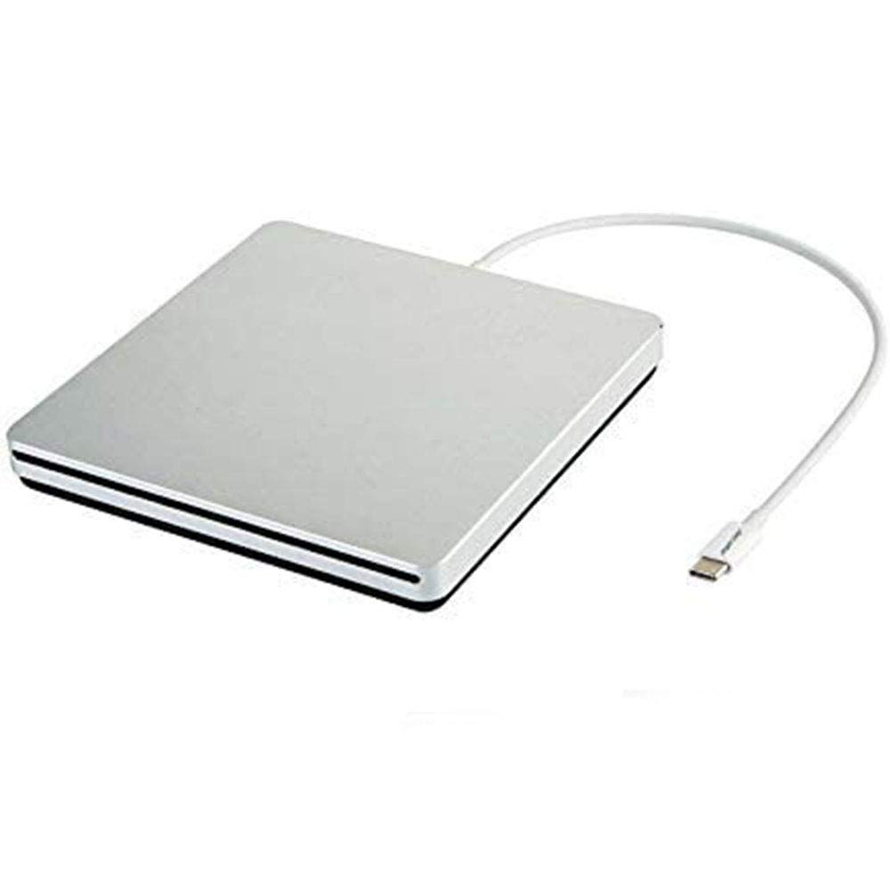 Tengertang USB-C External CD/DVD Drive - Portable DVD-RW Burner for MacBook Pro, Asus, Dell Latitude - Super Fast Data Transfer - Perfect for Movies, Backup & Installation (Silver)