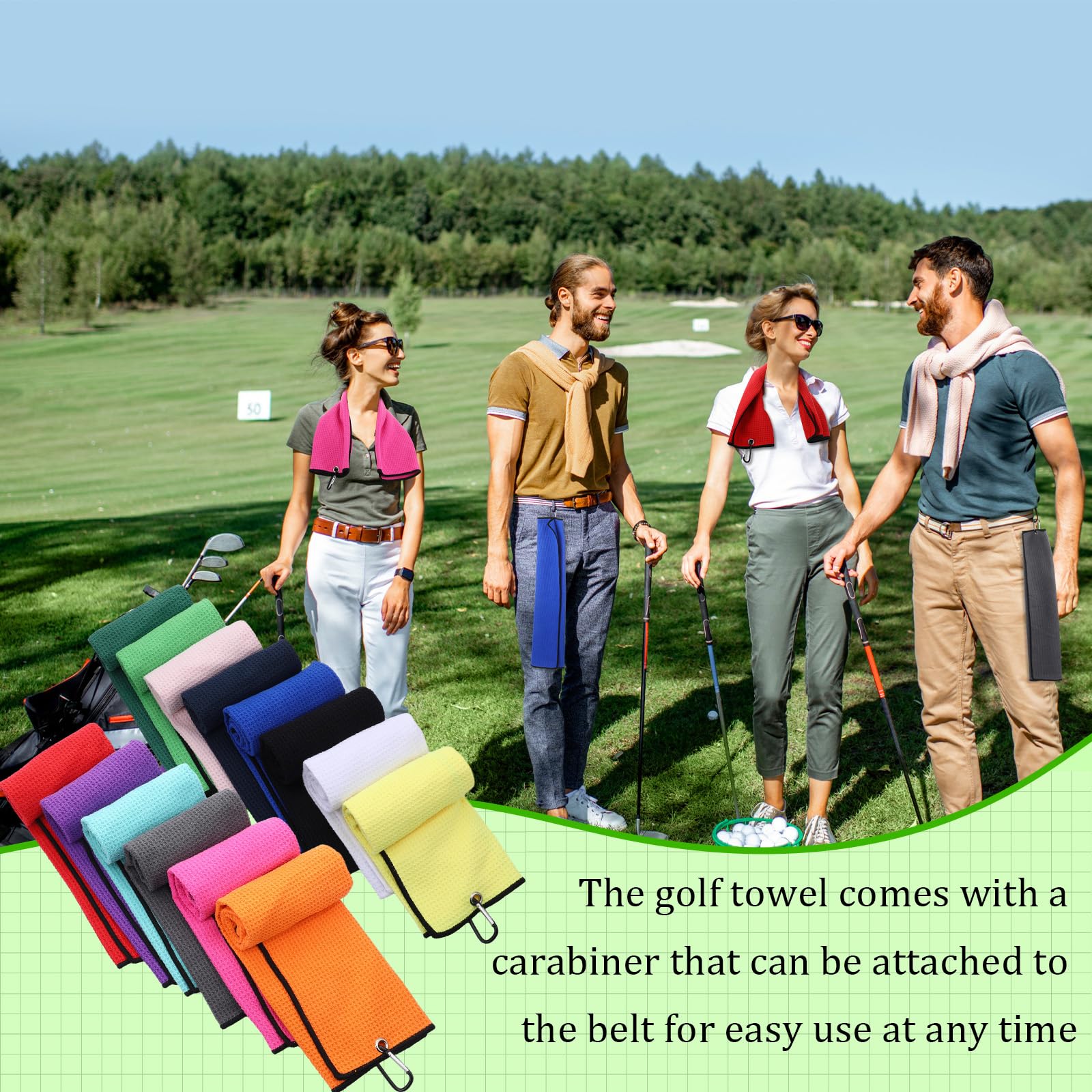 Premium Microfiber Waffle Golf Towels 16