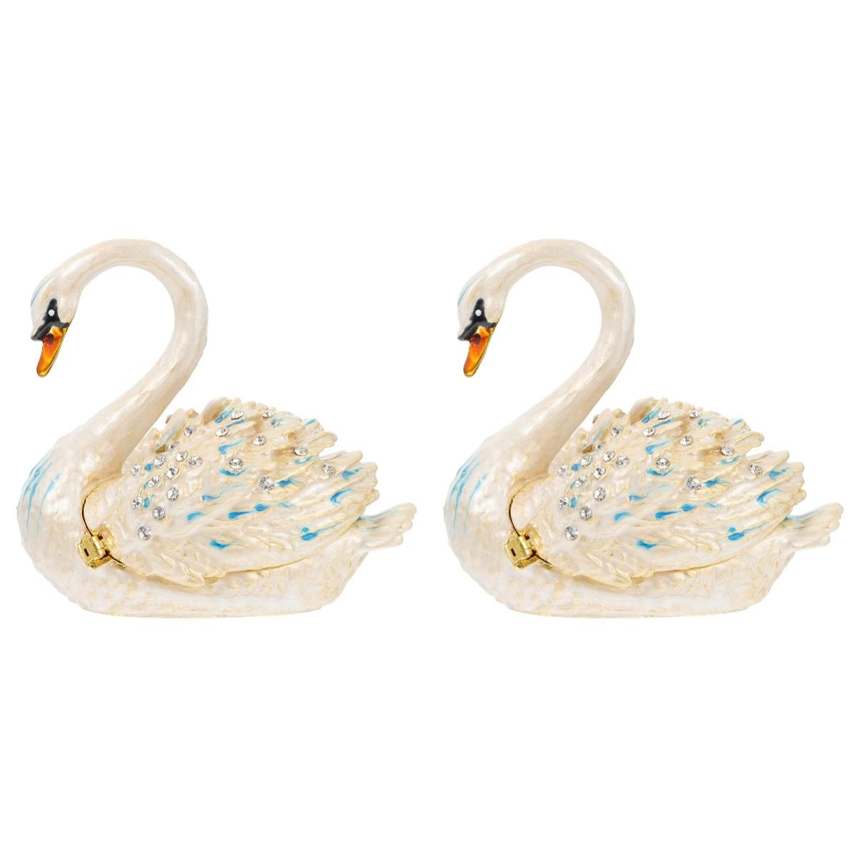 Healifty 2-Piece Swan Jewelry Box Set - Elegant Earring Storage Container, Delicate Trinket Organizer for Necklaces & Rings | Perfect for Travel, Gift Giving & Vanity Display