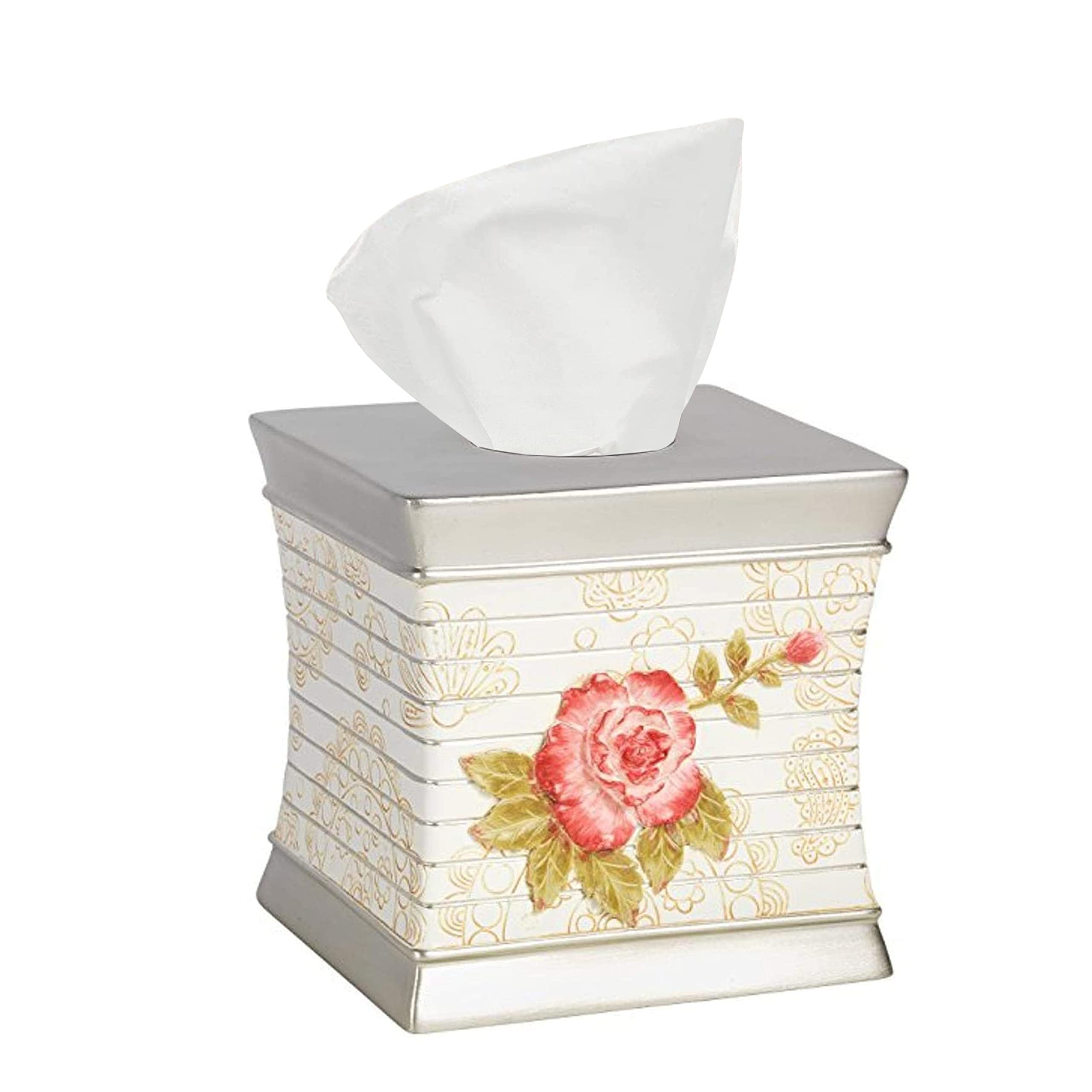 Madeline Bath Tissue Box - Elegant Beige Home Decor for Bathroom & Living Room | Perfect for Modern and Classic Interiors