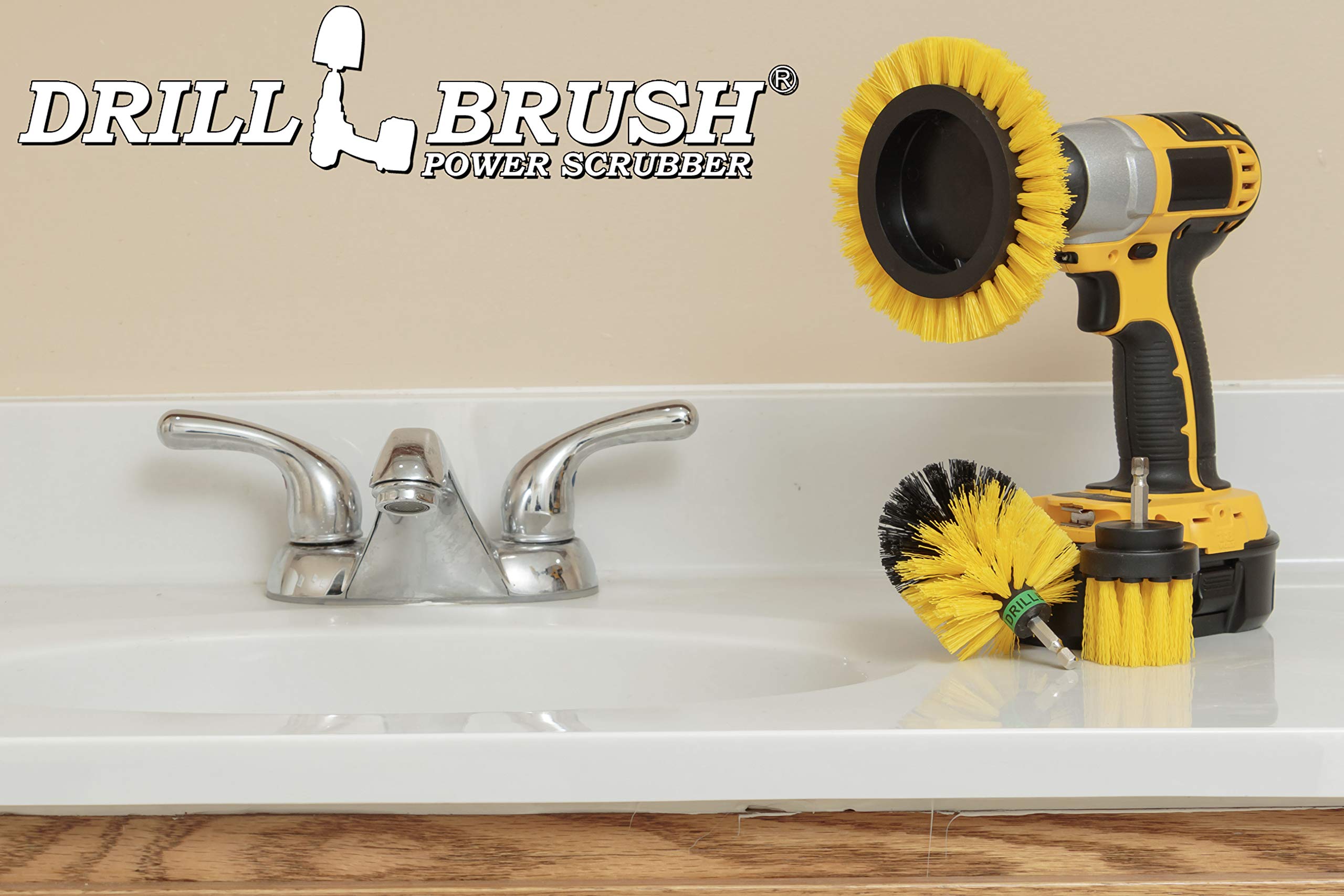 Useful Products Drill Brush Power Scrubber Set - 3-Piece Bathroom Cleaning Kit for Tile, Grout & Shower - Electric Drill Brush Attachments for Deep Cleaning - Perfect for Bathroom, Kitchen & Outdoor Surfaces